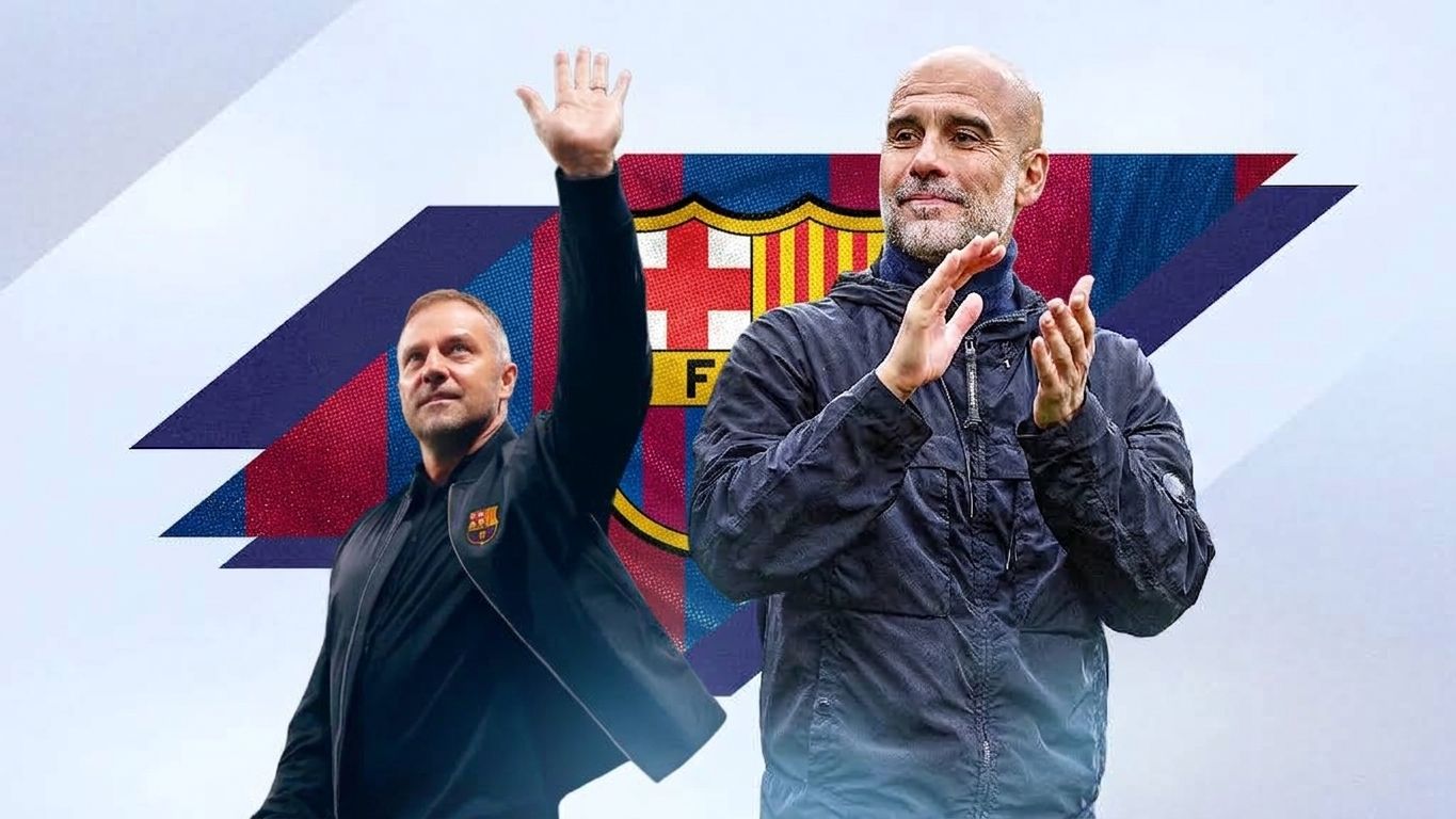 pep guardiola - hansi flick - barcelona - بيب جوارديولا - هانز فليك - برشلونة