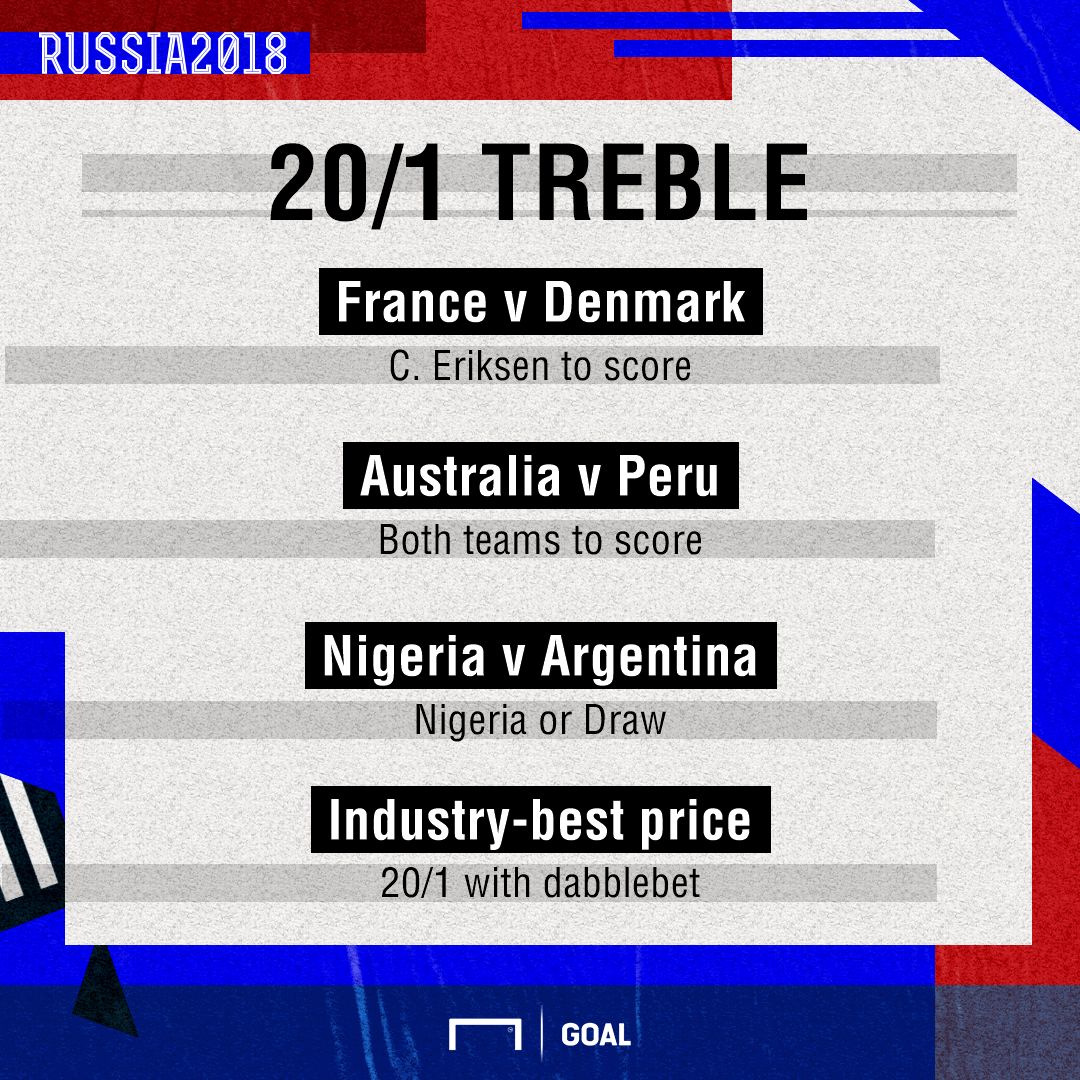 dabble of the day - enhanced World Cup treble 26th June