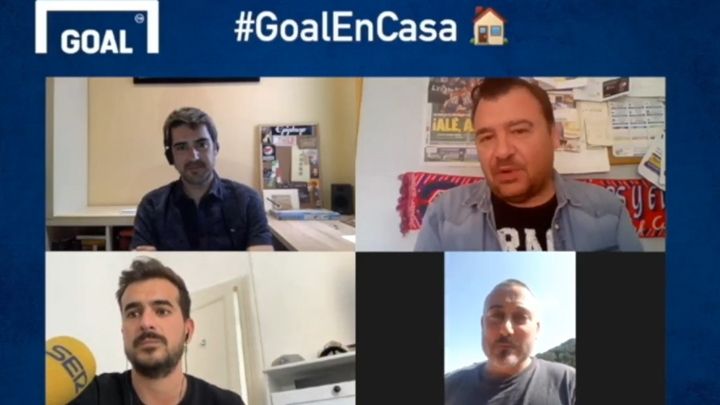 Ignasi Oliva, Rubén Oliva, Adrià Albets e Iván San Antonio en la Tertulia de Goal