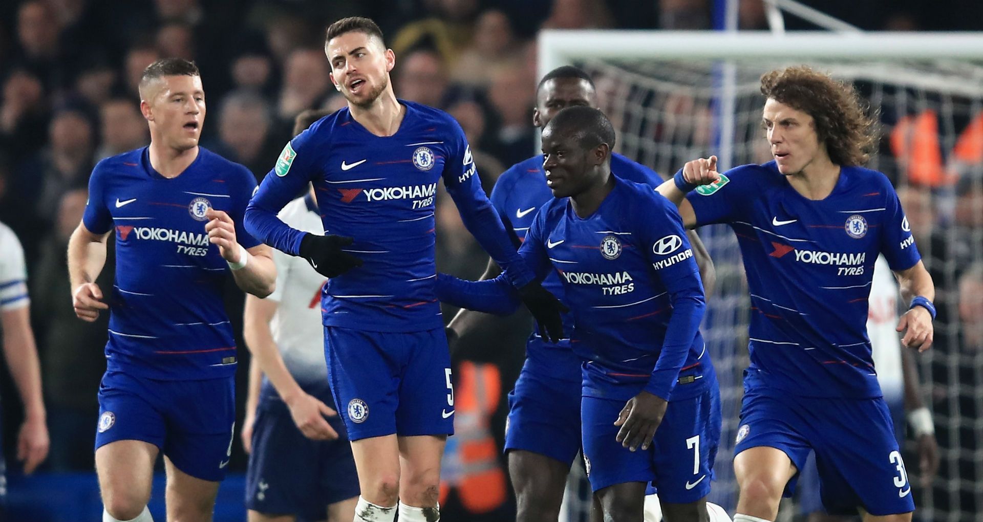Ross Barkley Jorginho N'Golo Kante David Luiz Chelsea 2018-19