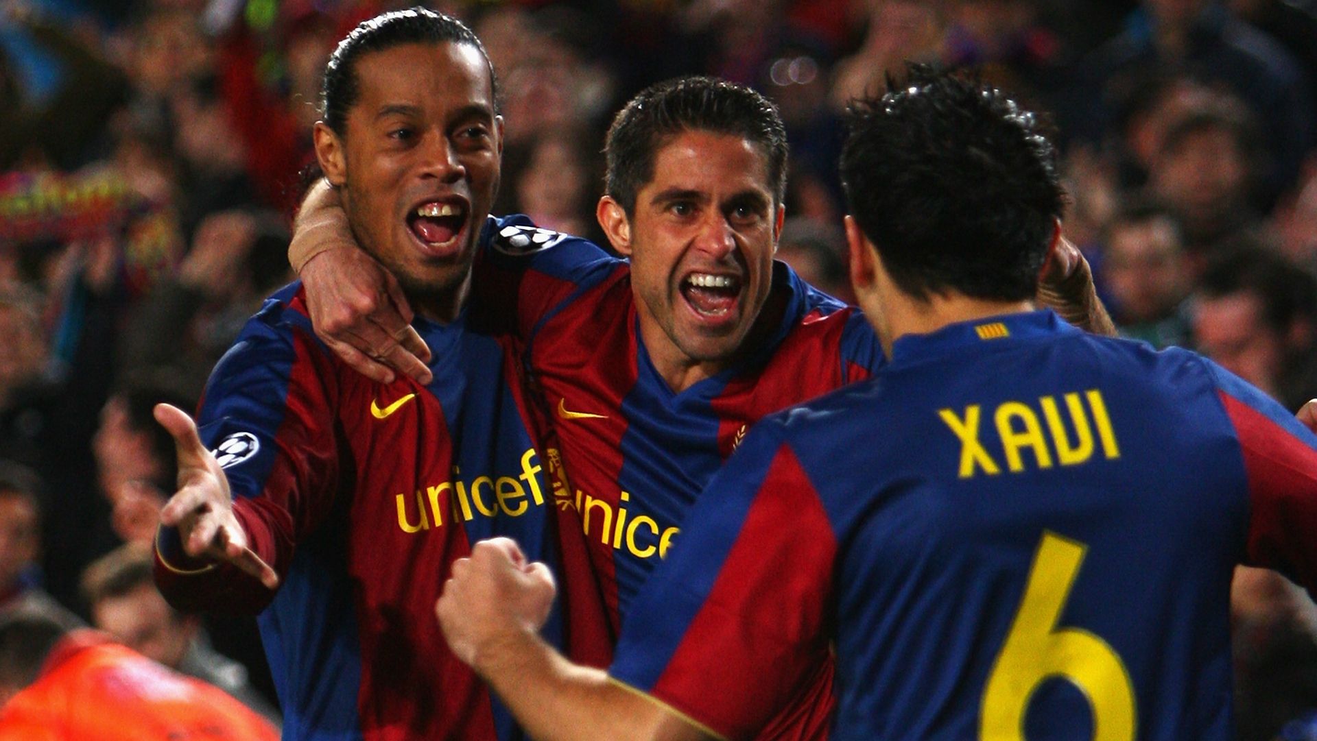 Ronaldinho Sylvinho Xavi Barcelona Celtic Uefa Champions League 2008