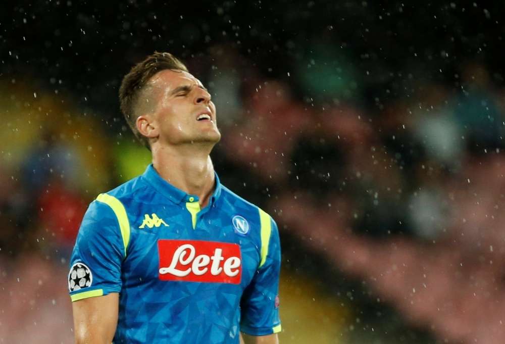 Arek Milik Napoli vs Liverpool