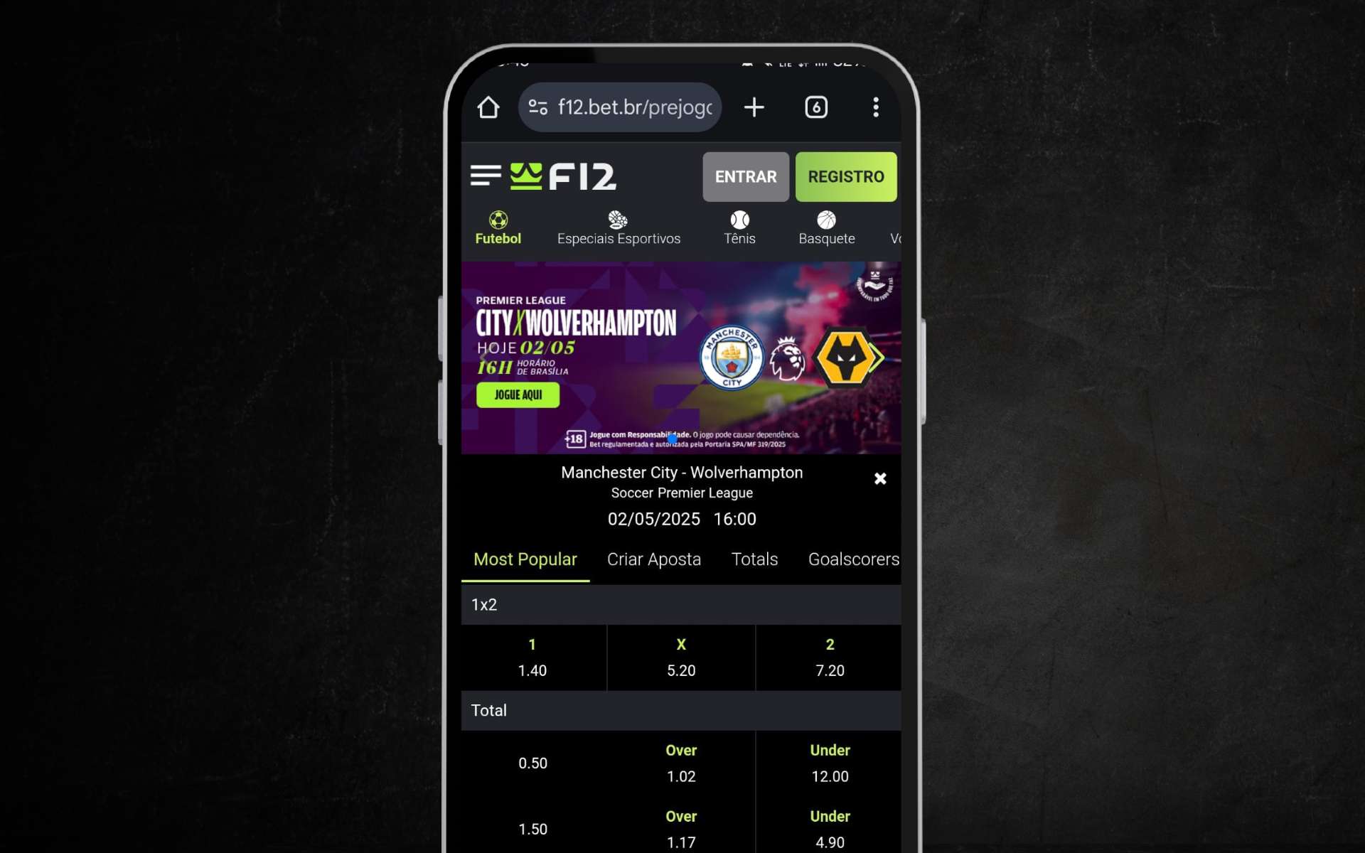 F12 Bet site móvel