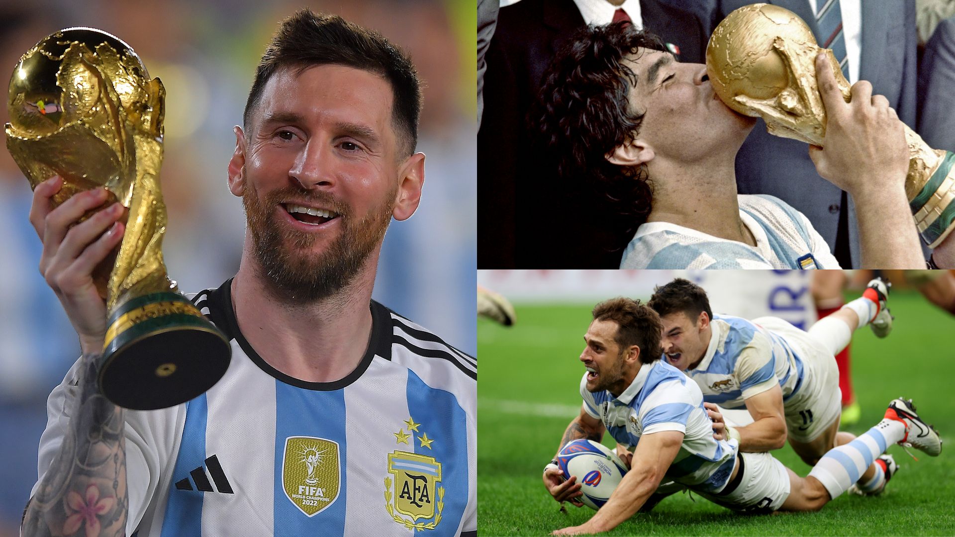 Lionel Messi Diego Maradona Argentina Rugby World Cup