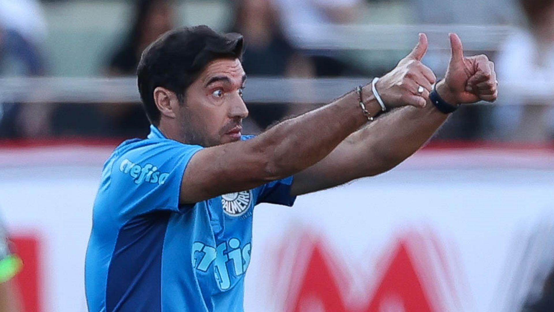 Abel Ferreira, durante São Paulo x Palmeiras pelo Brasileirão 2023