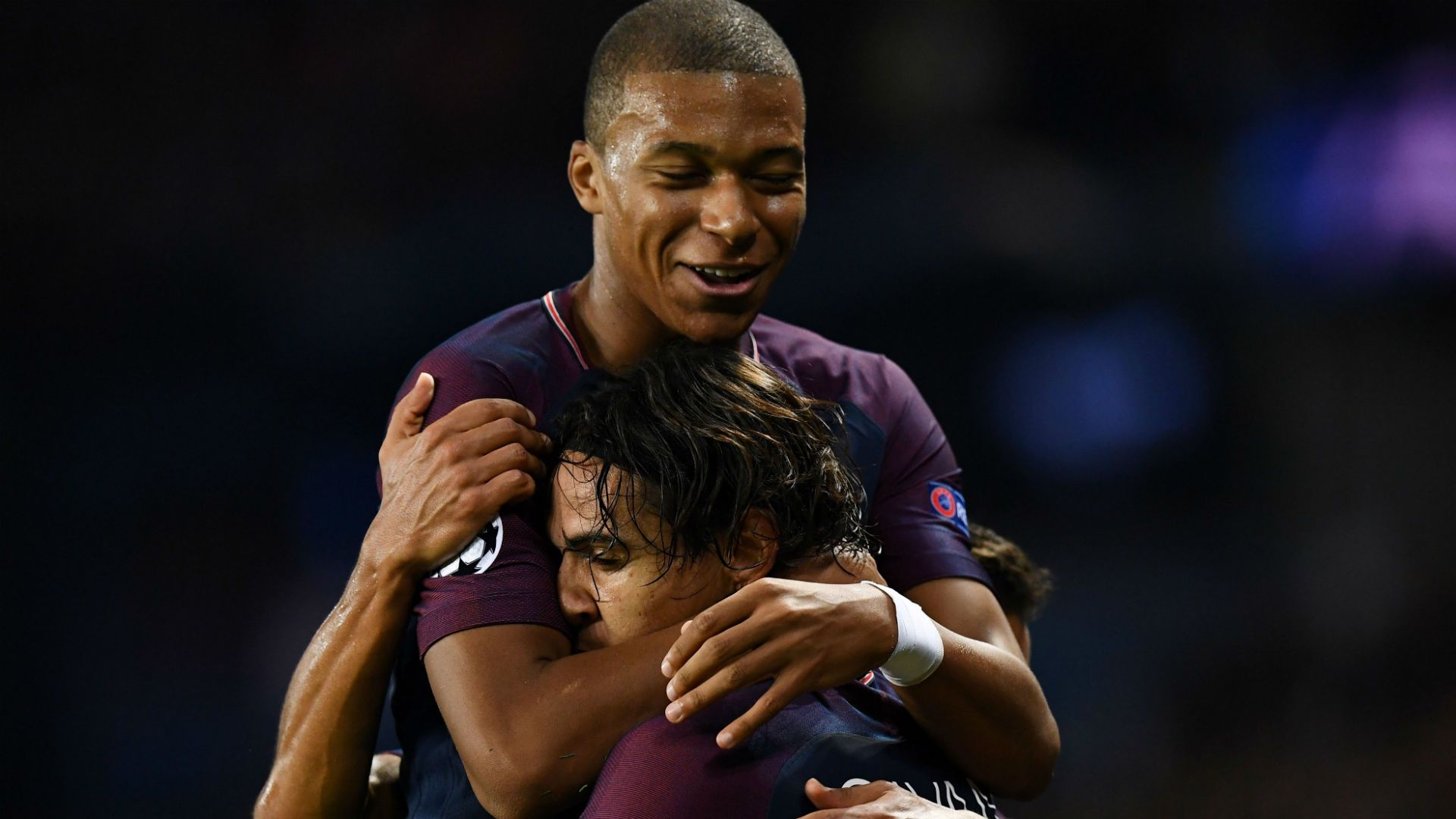 Edinson Cavani Kylian Mbappe PSG Bayern UEFA Champions League 27092017
