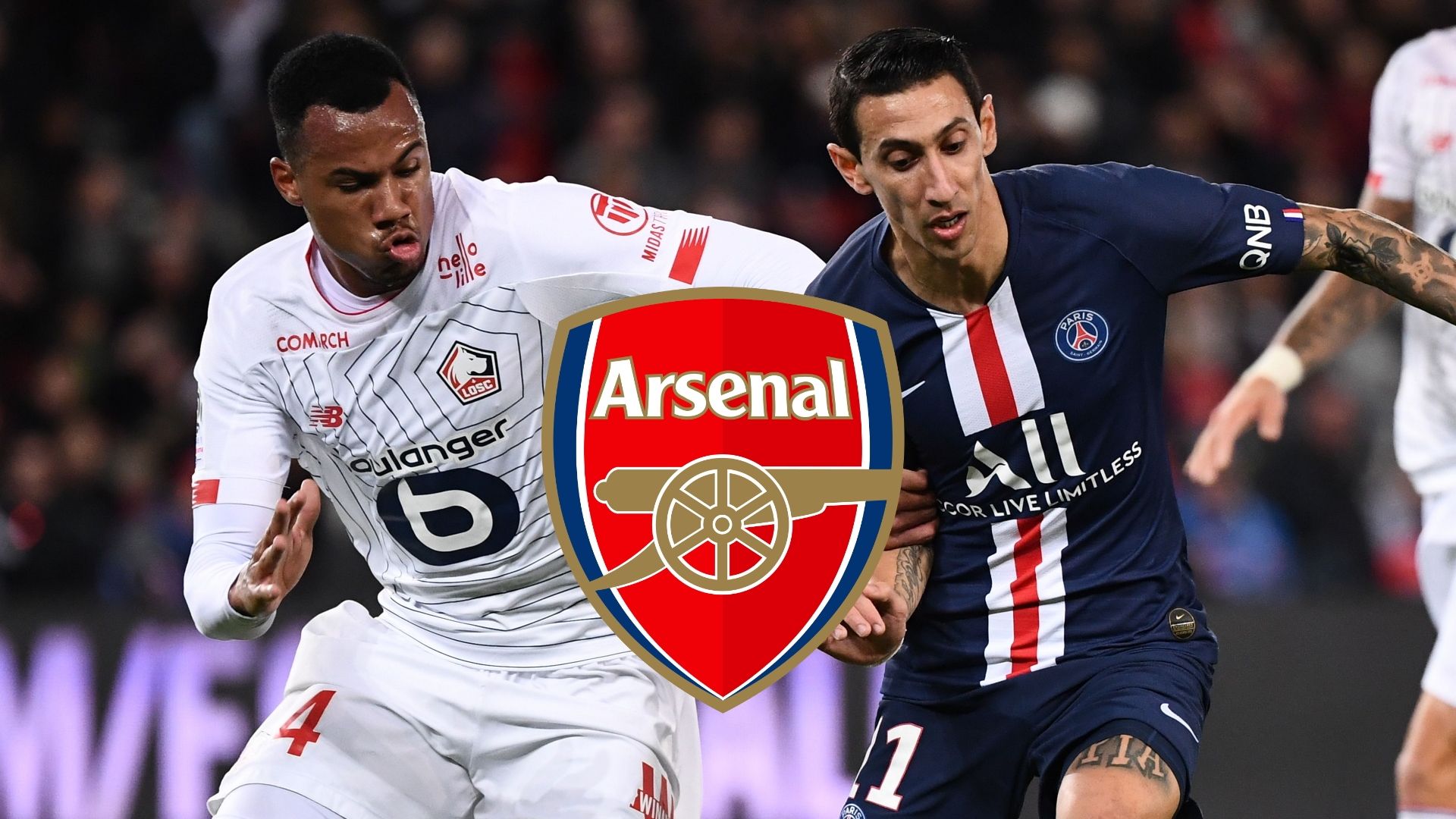 Gabriel Magalhaes, Angel Di Maria, Lille vs PSG 2019