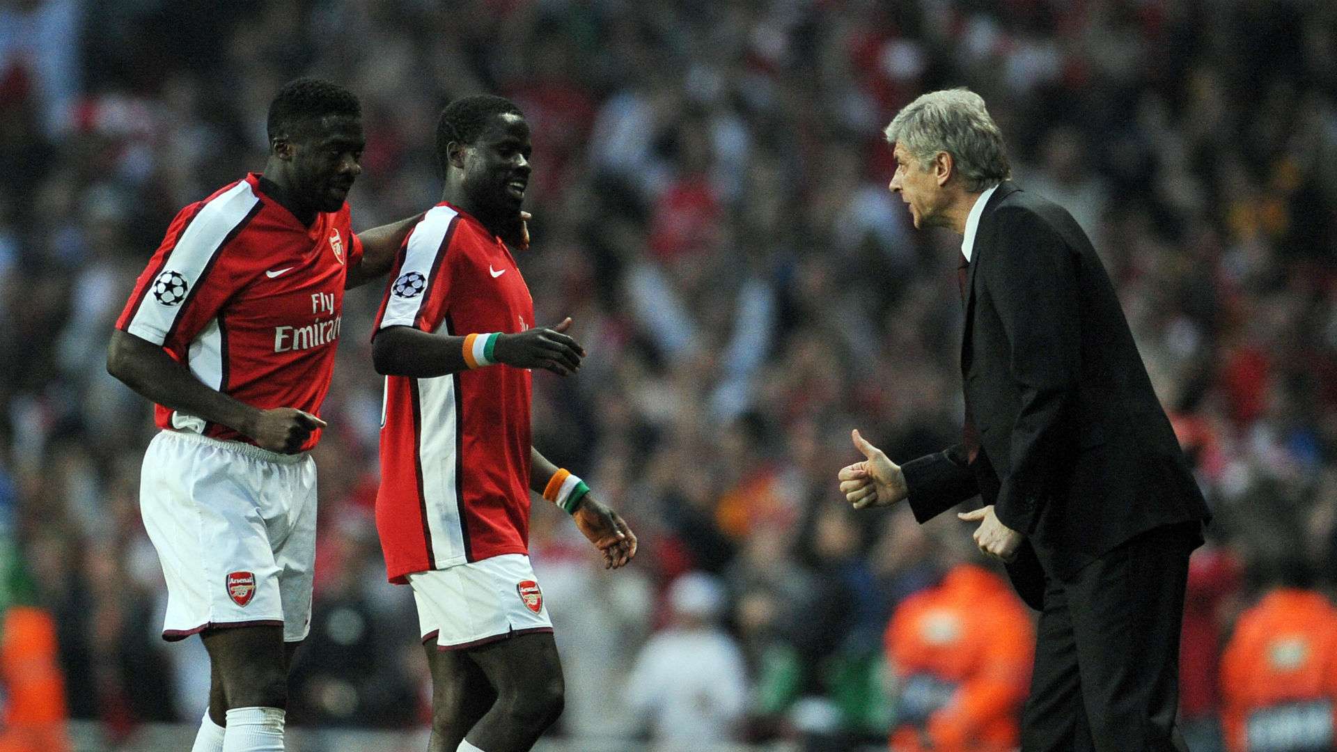 Arsene Wenger, Kolo Toure, Emmanuel Eboue