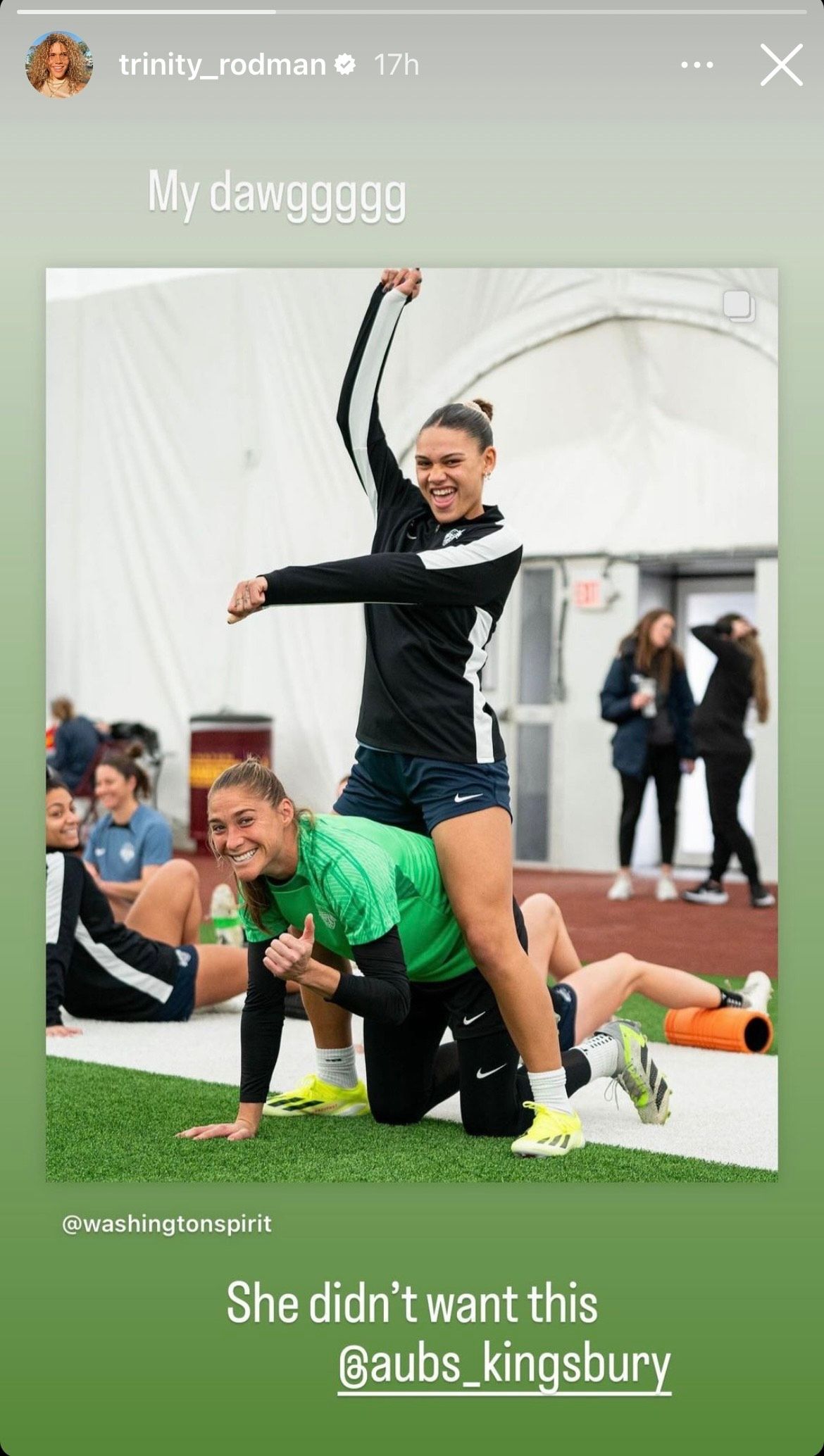 Trinity Rodman instagram story 2024