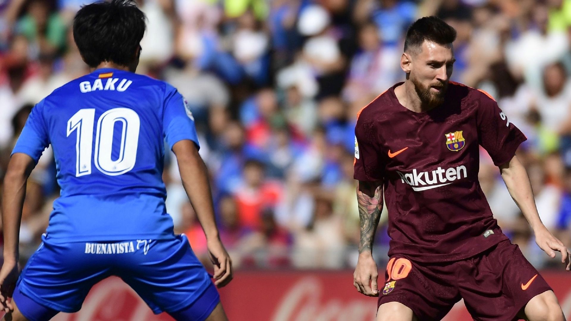 Lionel Messi Gaku Shibasaki Getafe Barcelona LaLiga 16092017