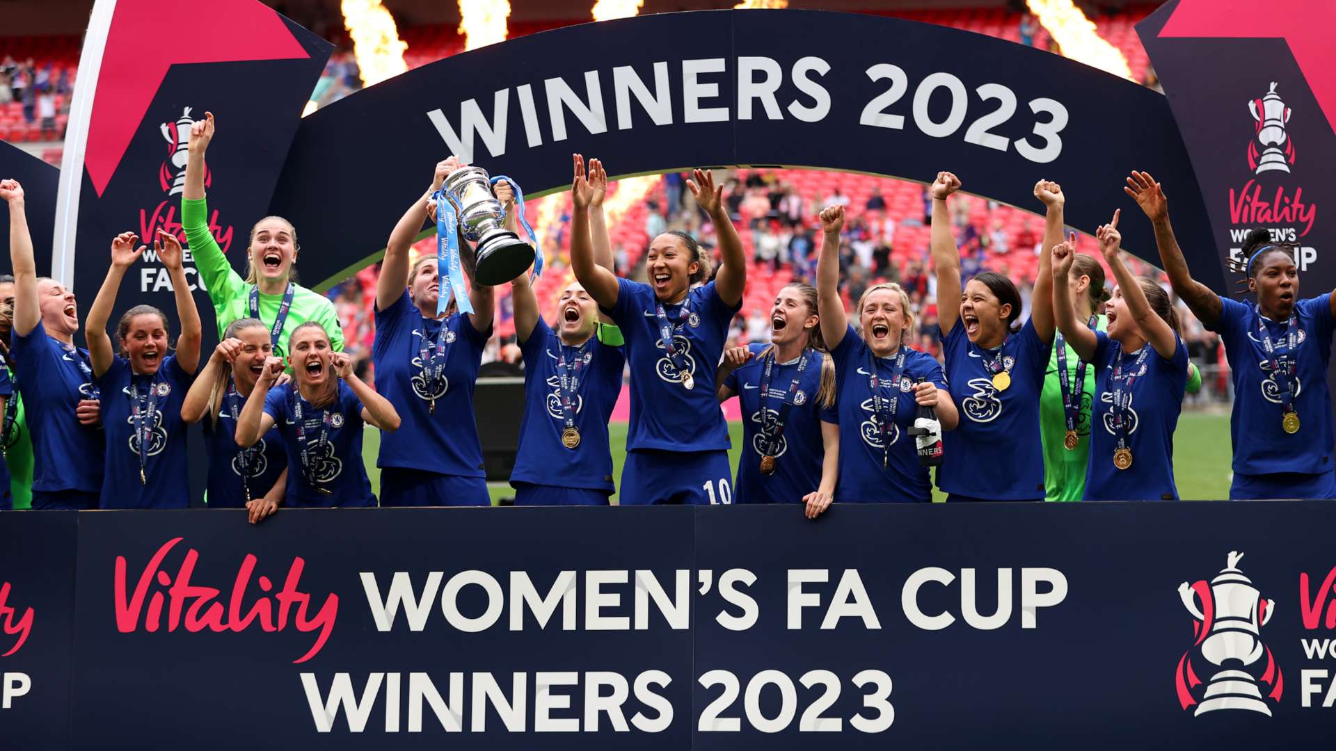 Chelsea Women's FA Cup final trophy