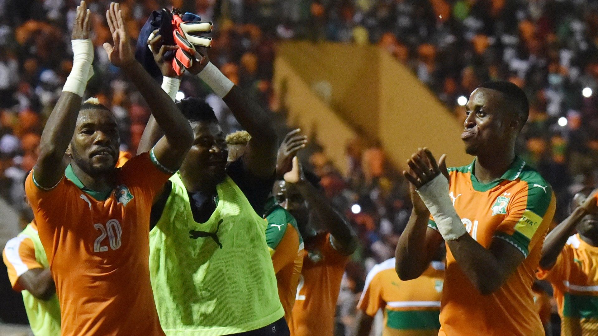 Serey Die, Jonathan Kodjia & Sayouba Mande of the Cote d'Ivoire