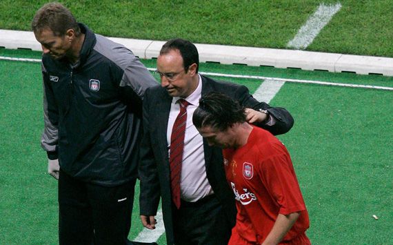Harry Kewell Rafael Benitez AC Milan v Liverpool 2005 UEFA Champions League final