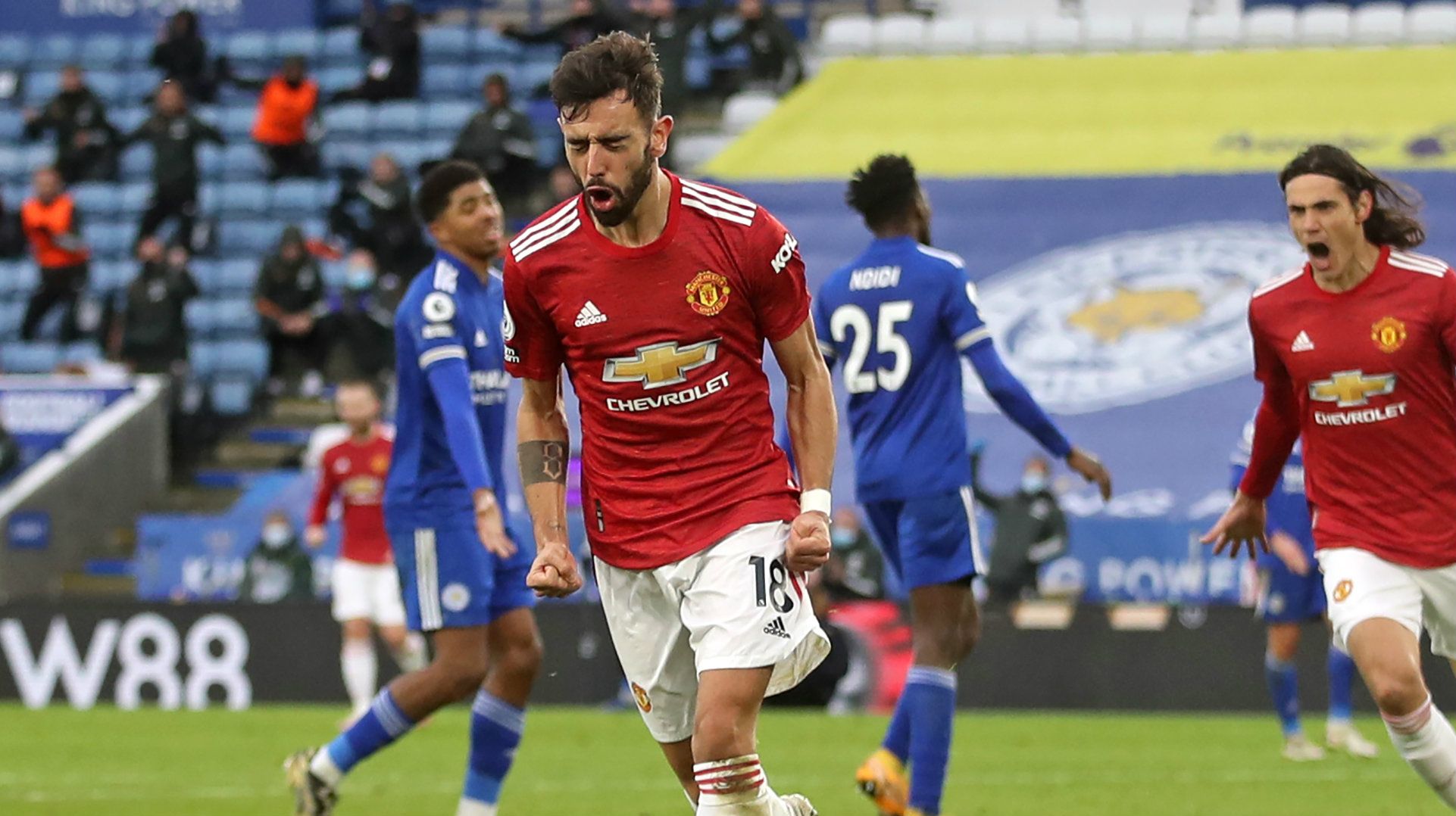 Bruno Fernandes Leicester vs Man Utd Premier League 2020-21