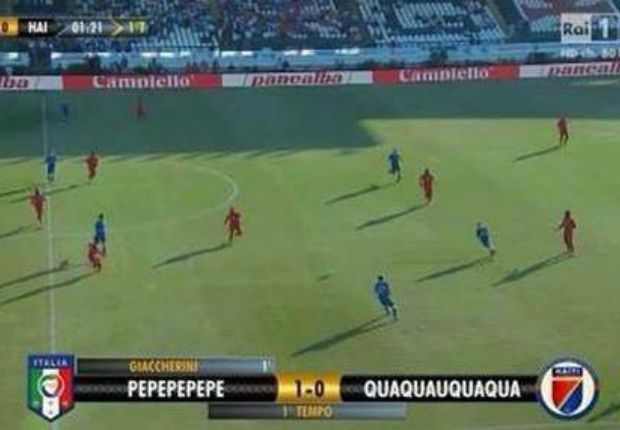 Italy-Haiti, error on Italian Tv