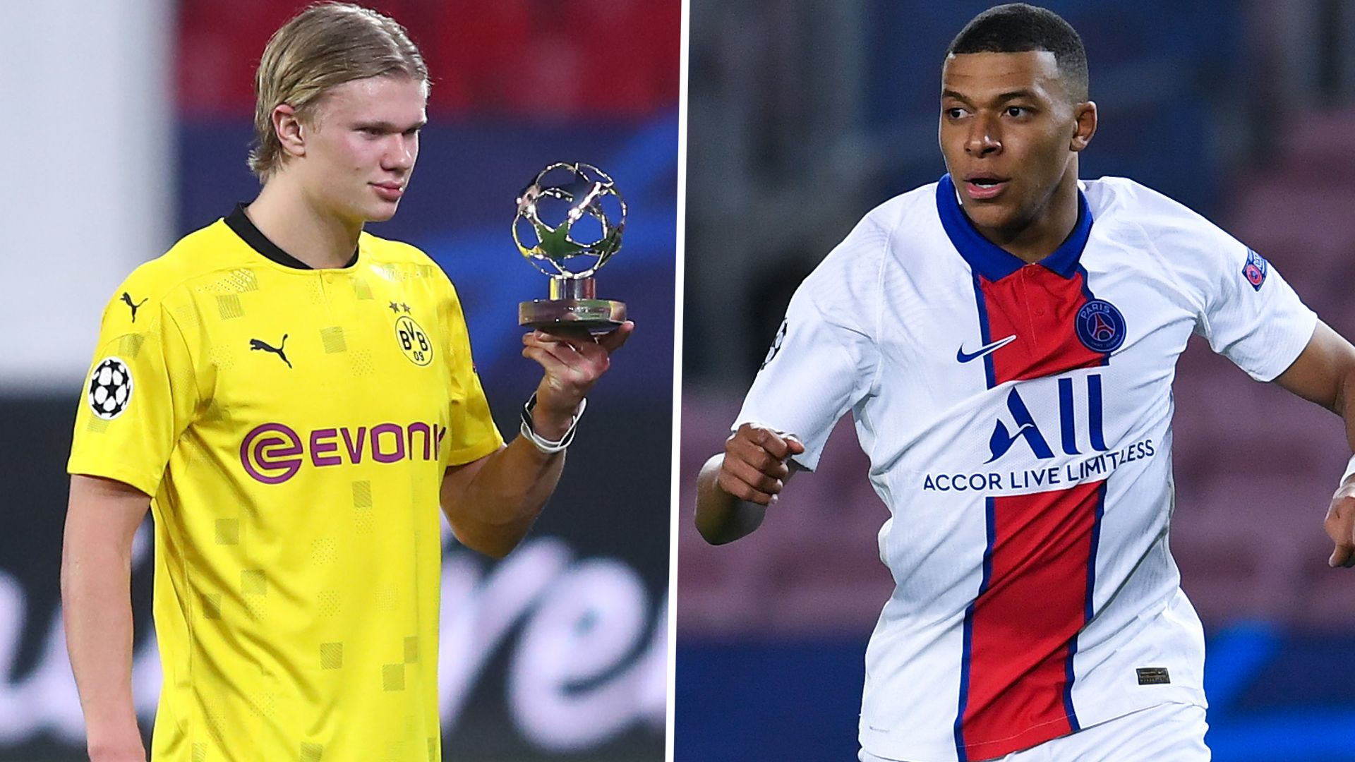 Haaland Mbappé Borussia Dortmund PSG