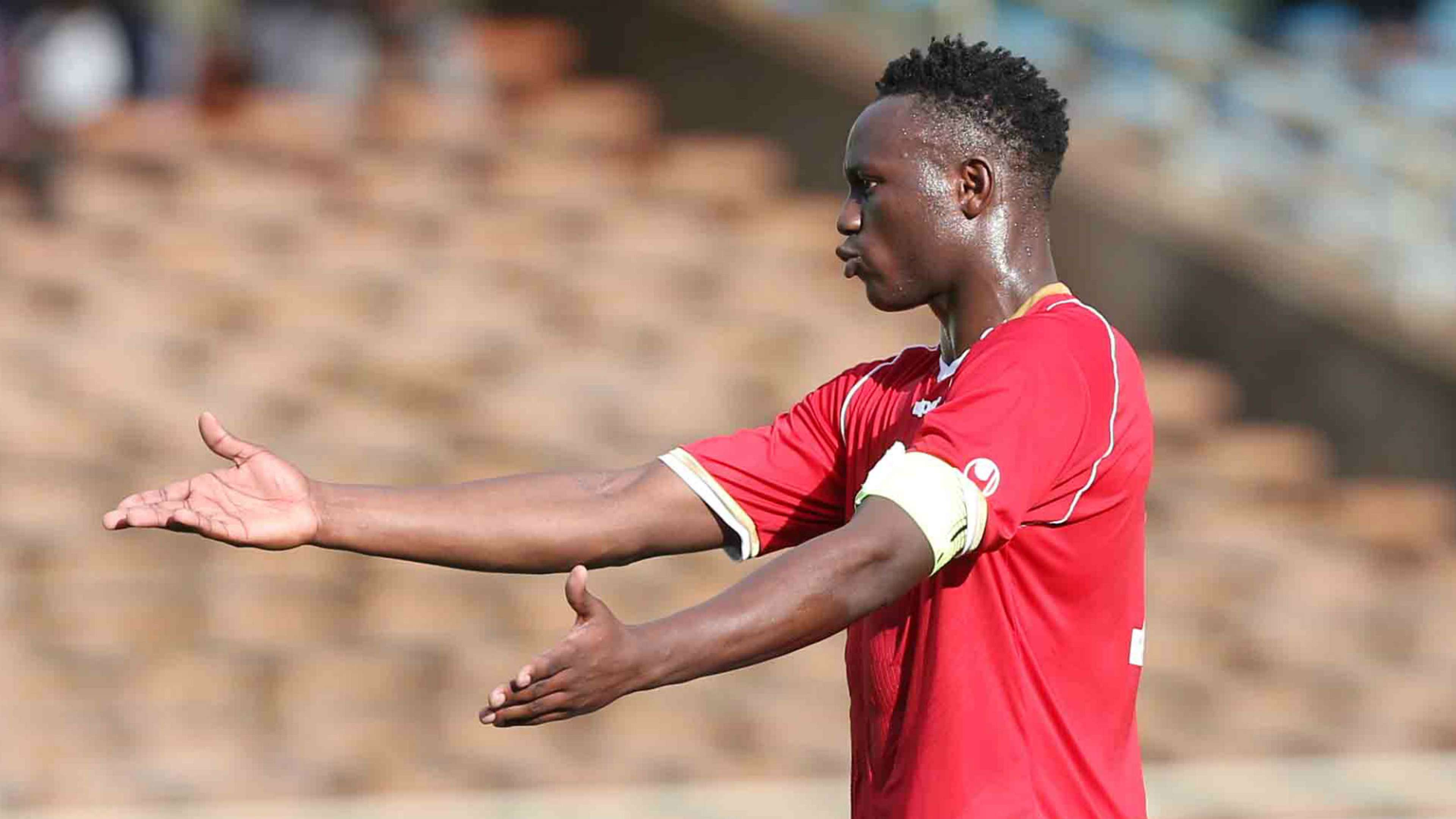 Harambee Stars captain Victor Wanyama reacts to a foul during the tense friendly at Kasarani