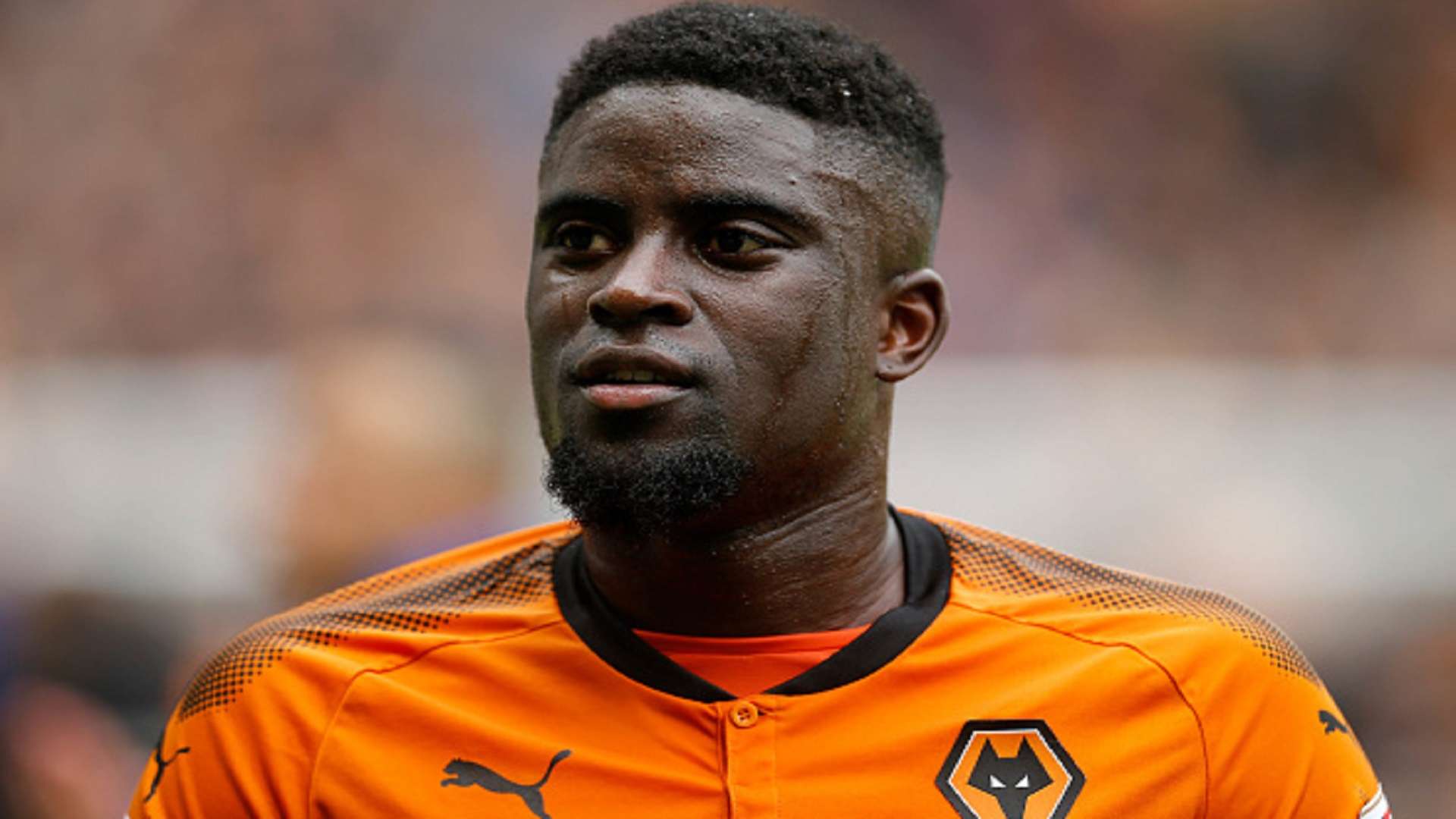 Alfred N'Diaye Wolverhampton Wanderers during the Championship match with Birmingham City at Molineux on April 15, 2018 i