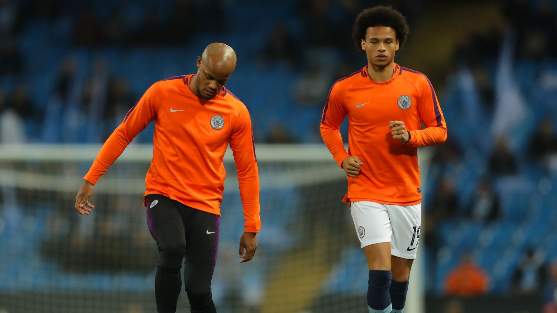 Leroy Sane Vincent Kompany Manchester City