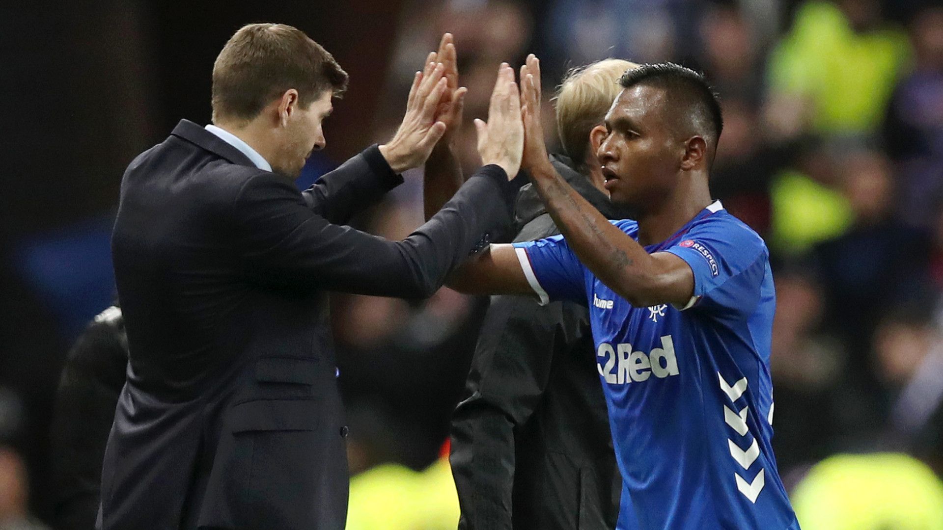 Steven Gerrard Alfredo Morelos Rangers Rapid Wien