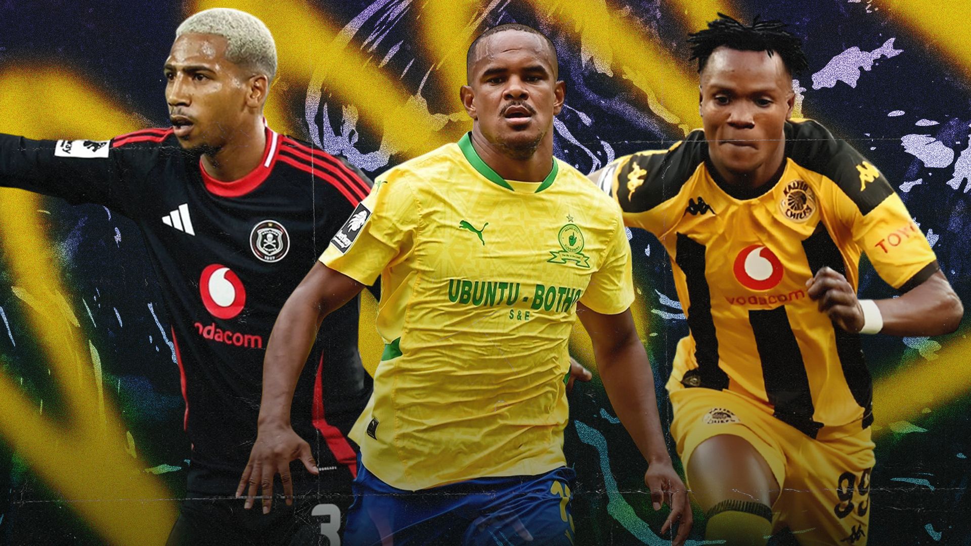 Iqraam Rayners (Mamelodi Sundowns), Deano van Rooyen (Orlando Pirates) and Glody Lilepo (Kaizer Chiefs) 16-9