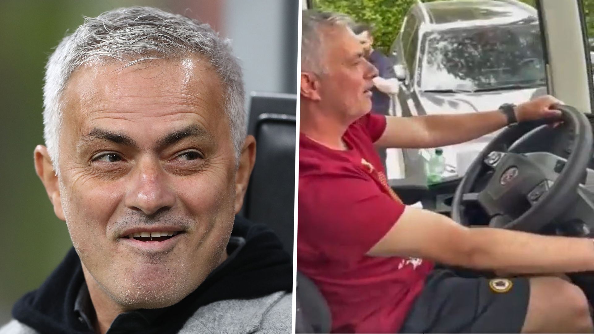 Jose Mourinho Roma bus 2021-22