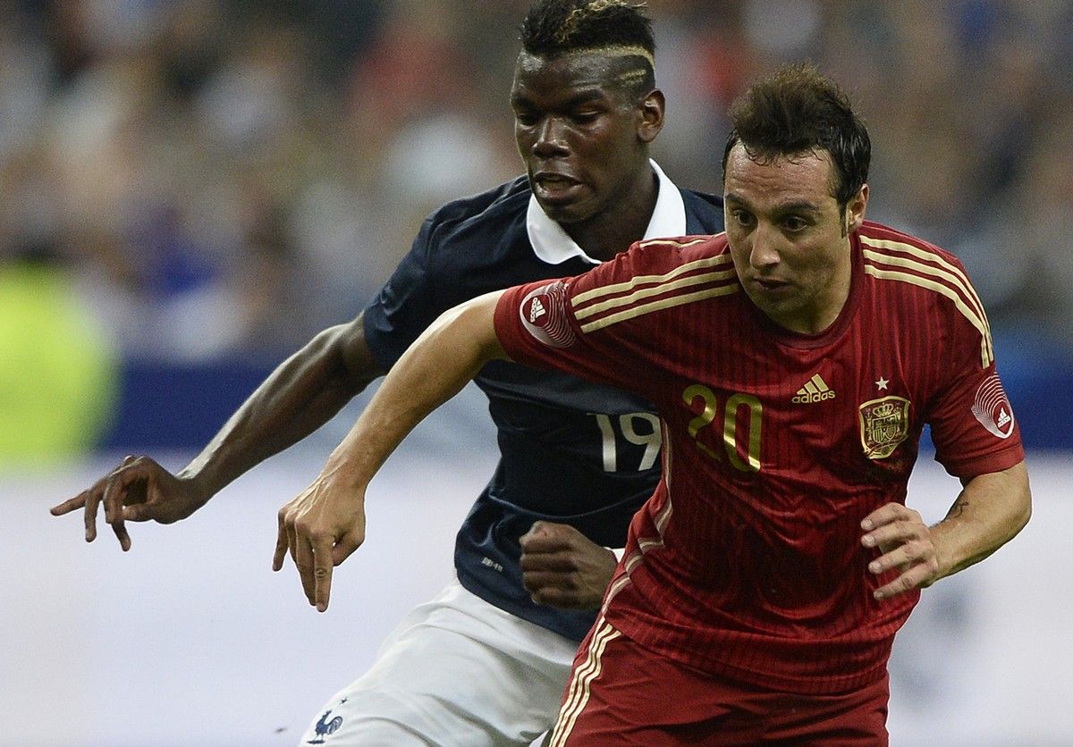 Paul Pogba Santi Cazorla France Spain Friendly 04092014