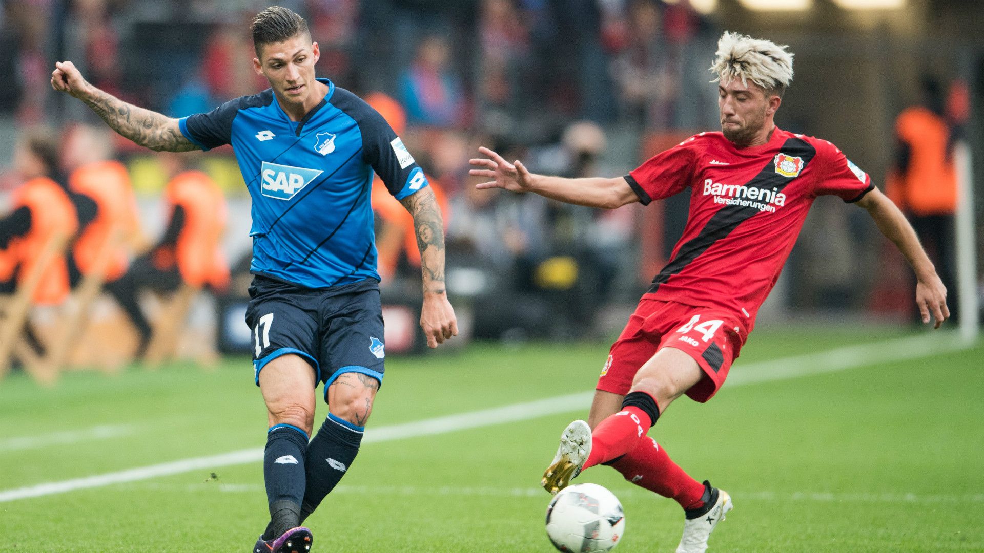 STEVEN ZUBER HOFFENHEIM KEVIN KAMPL BAYER LEVERKUSEN GERMAN BUNDESLIGA 22102016