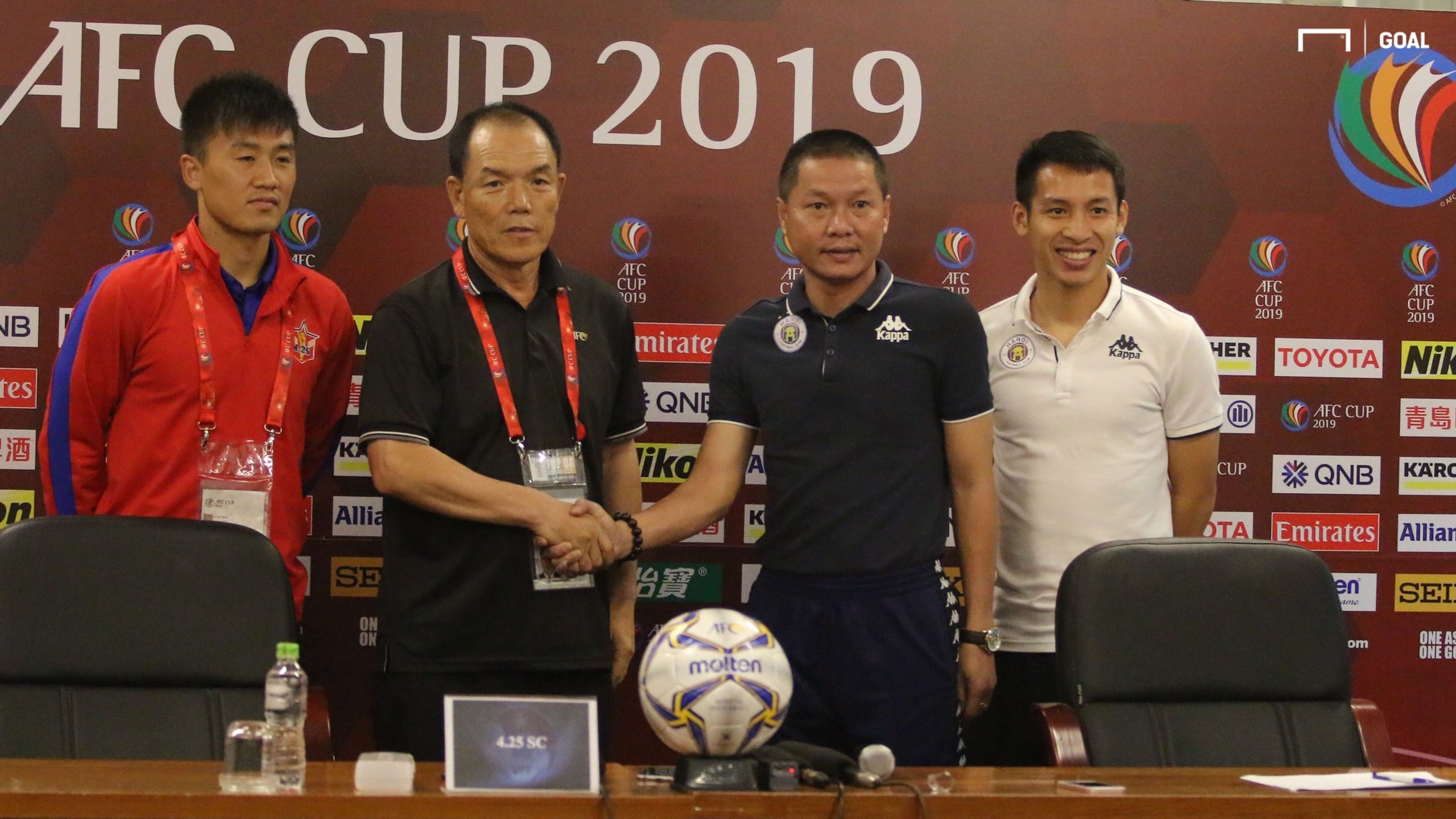Coach Chu Dinh Nghiem - Do Hung Dung vs Coach O Yun Son Ha Noi FC vs April 25 | Inter-zone play-off final | AFC Cup 2019 | Press Conference before the match