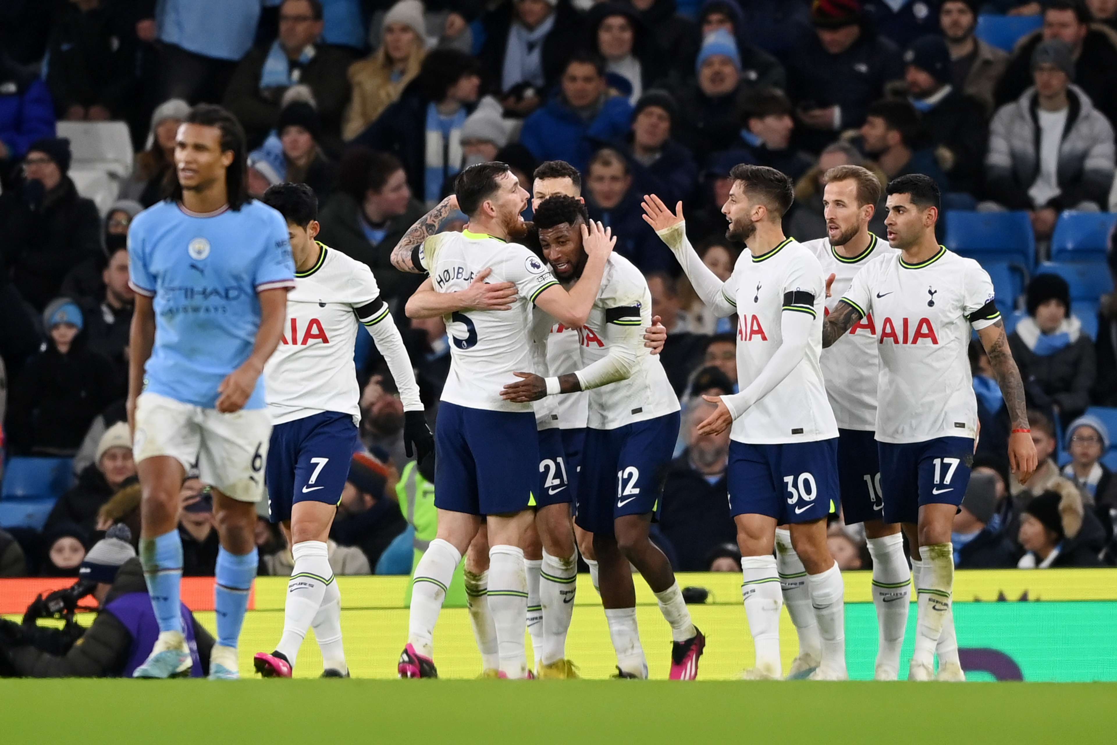 Tottenham celebrate Manchester City 2022-23