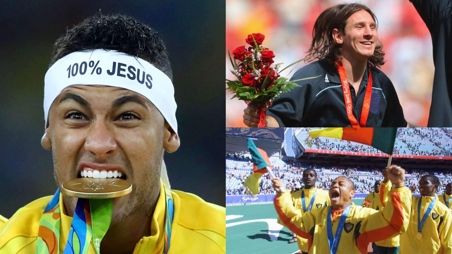 Neymar Lionel Messi Geremi Olympics composite