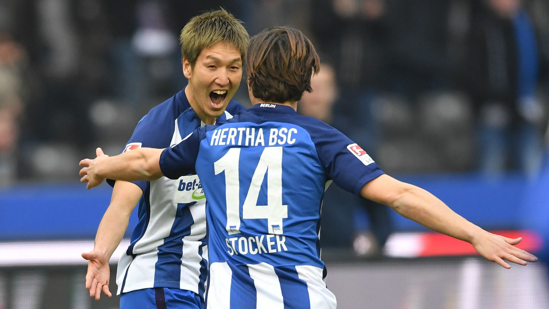 GENKI HARAGUCHI VALENTIN STOCKER HERTHA BERLIN GERMAN BUNDESLIGA 04022017