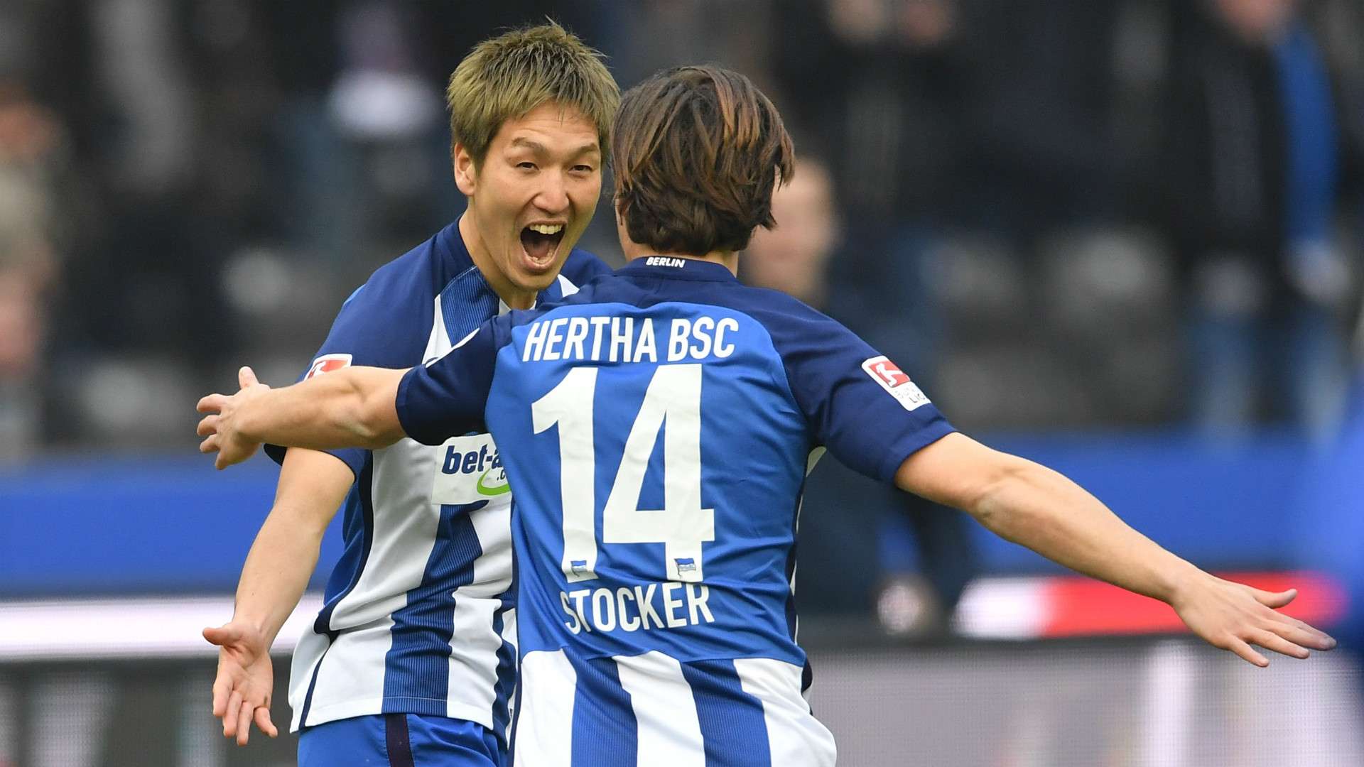 GENKI HARAGUCHI VALENTIN STOCKER HERTHA BERLIN GERMAN BUNDESLIGA 04022017