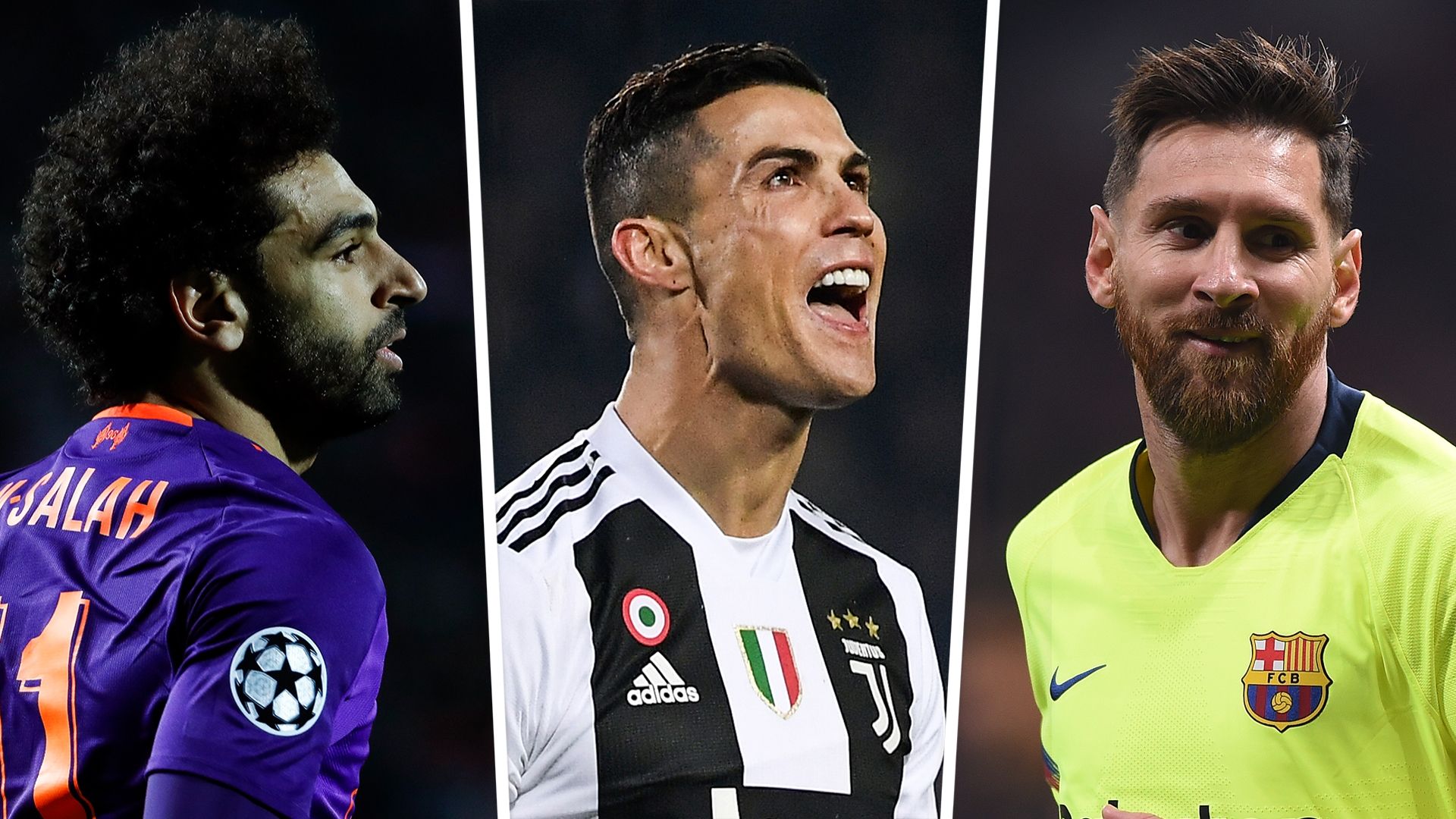 Mo Salah Cristiano Ronaldo Lionel Messi GFX