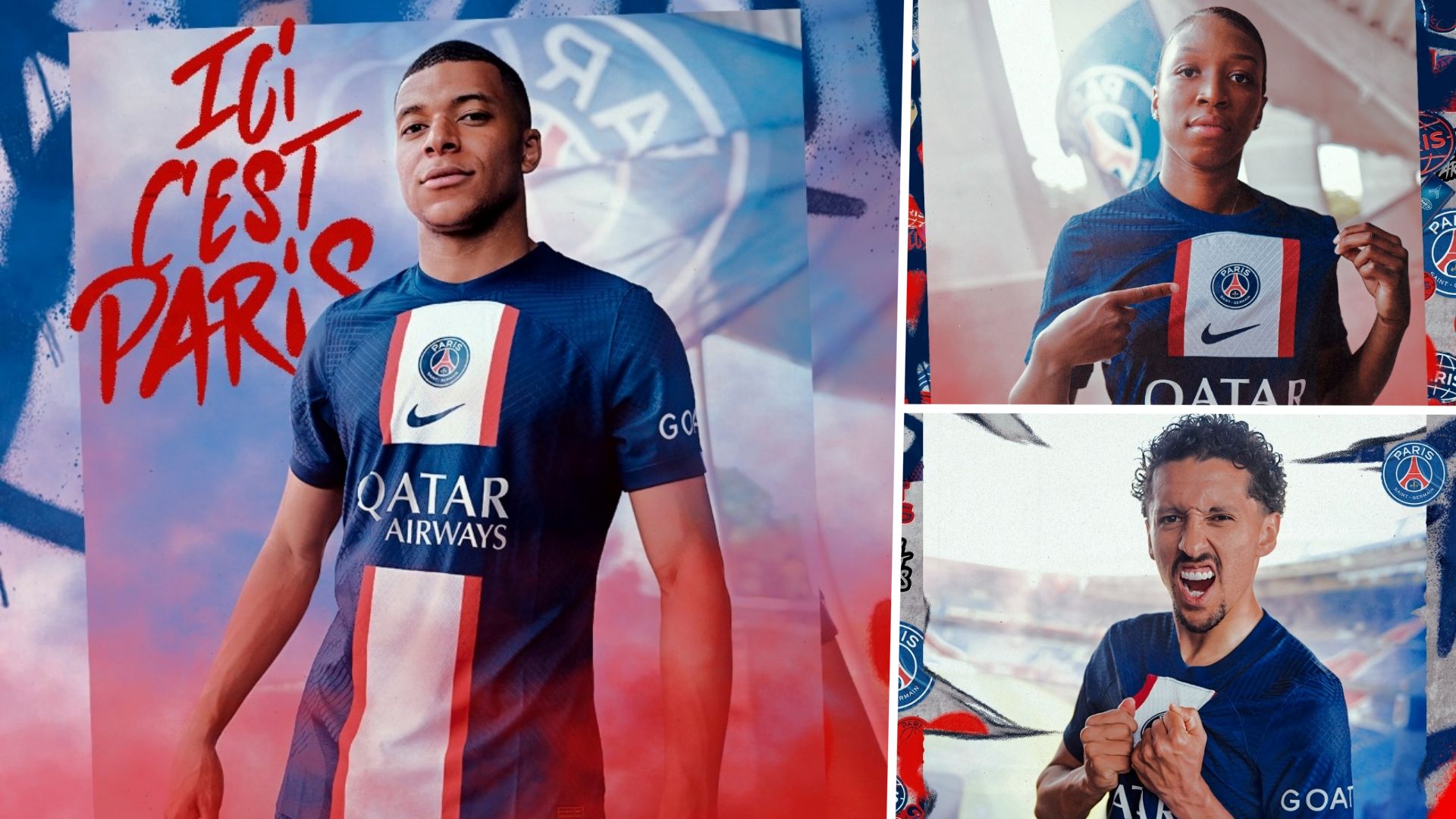 Maillot PSG 2022-2023 domicile Mbappé Geyoro Marquinhos