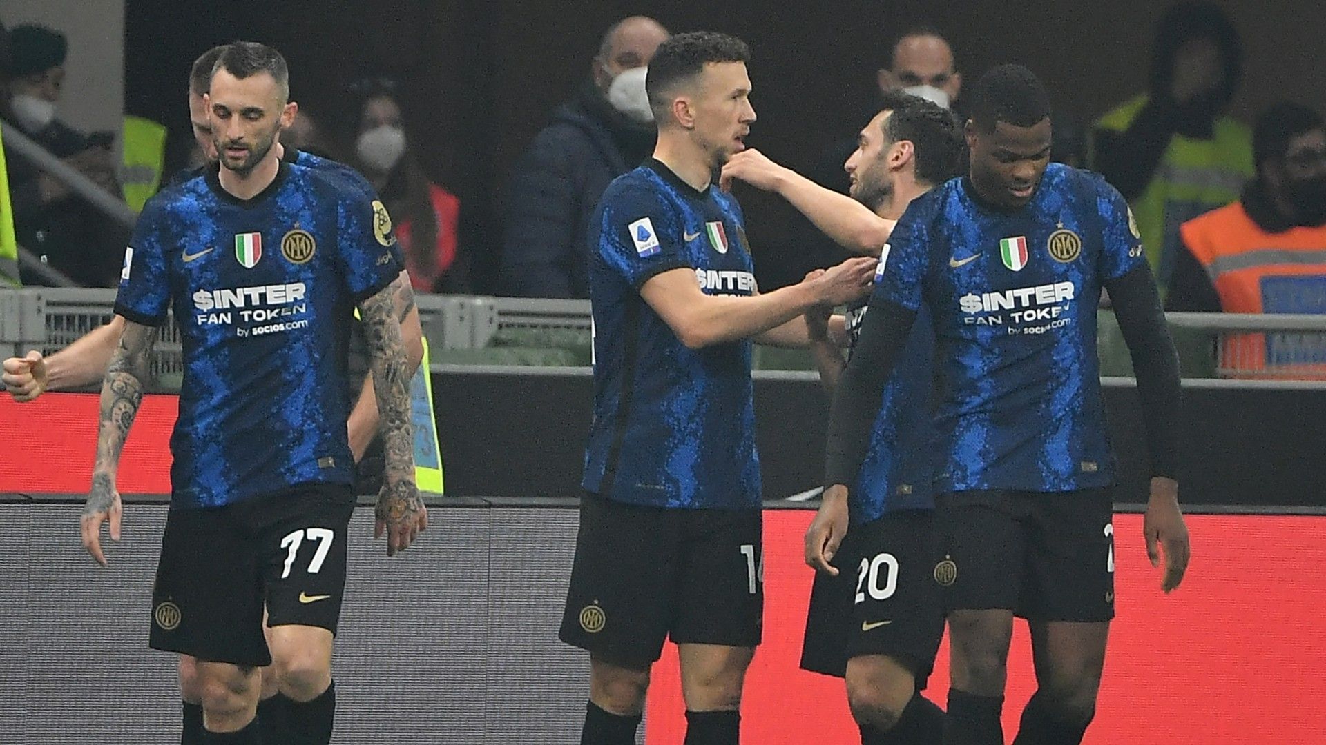 Inter celebrates goal against Milan Serie A