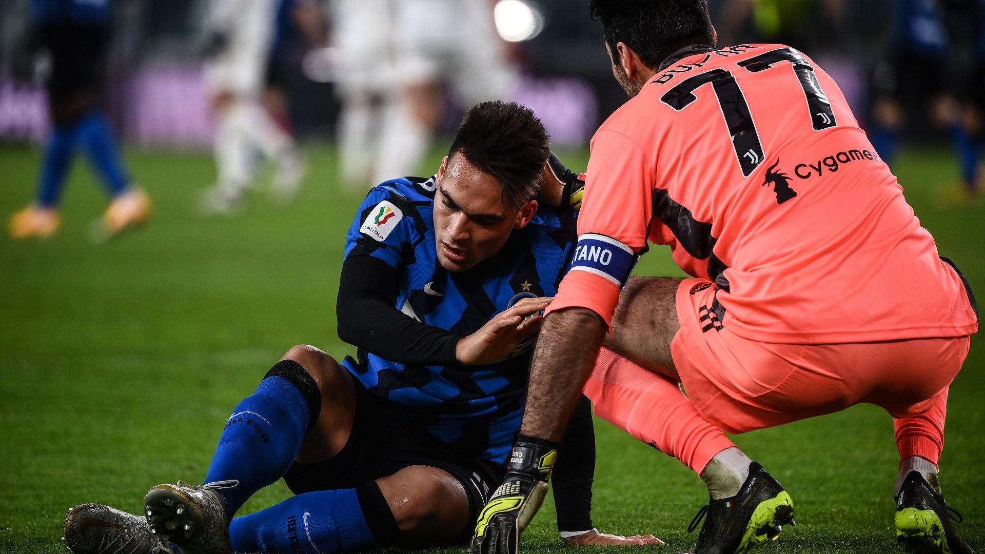 Lautaro Martinez Buffon Juventus Inter Coppa Italia