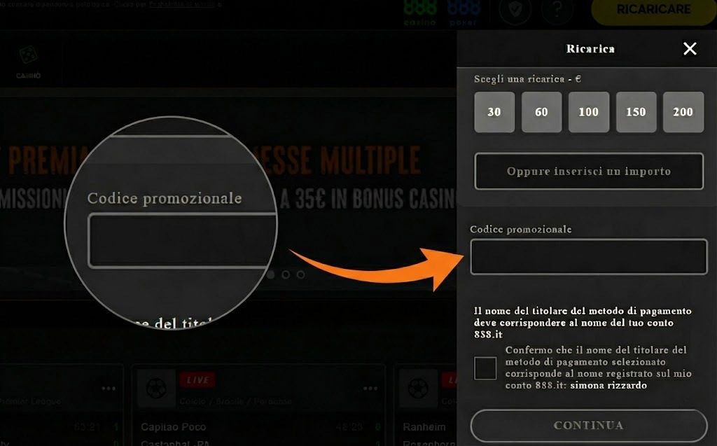 codice promozionale 888