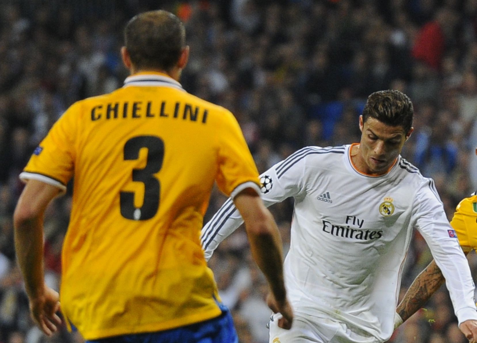 Giorgio Chiellini & Cristiano Ronaldo - Real Madrid CF v Juventus