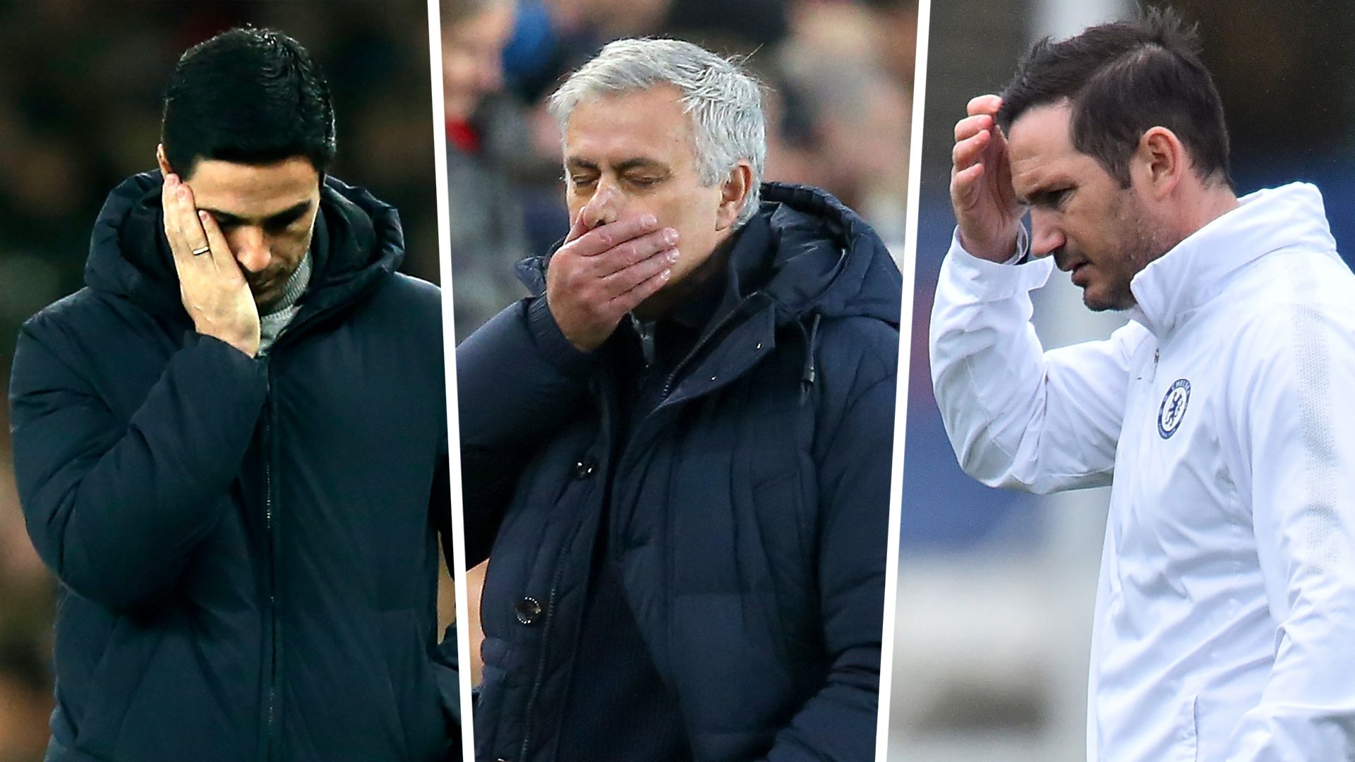 Arteta Mourinho Lampard Split