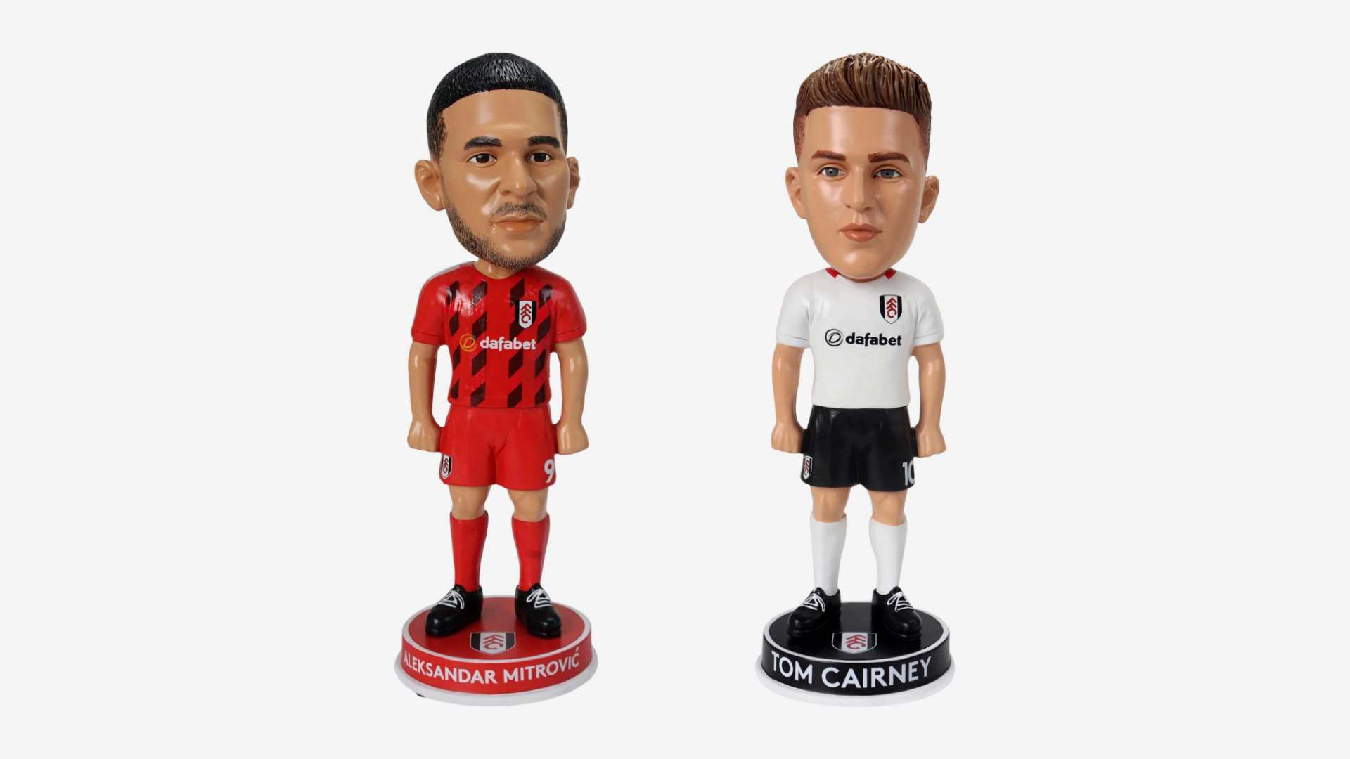 Aleksandar Mitrovic and Tom Cairney bobbleheads