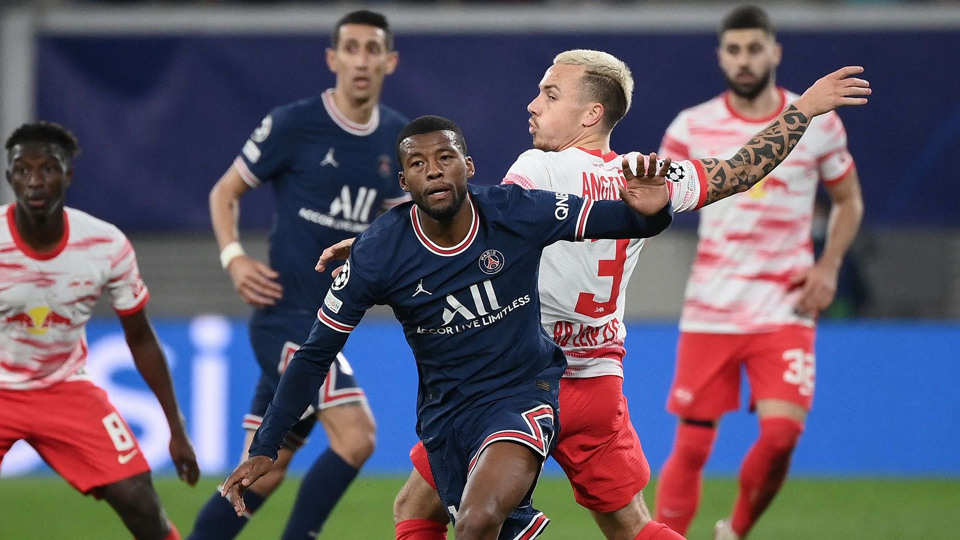 Angelino, Wijnaldum, RB Leipzig x PSG, Champions League, 03112021