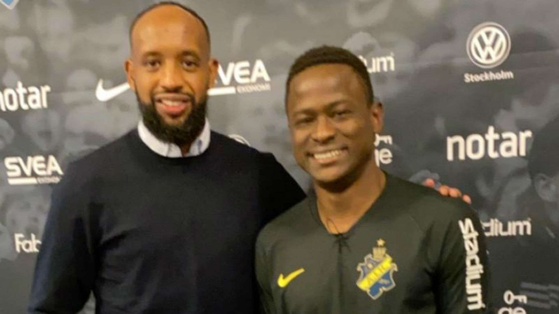 Erick Ouma of Harambee Stars signs in Sweden.