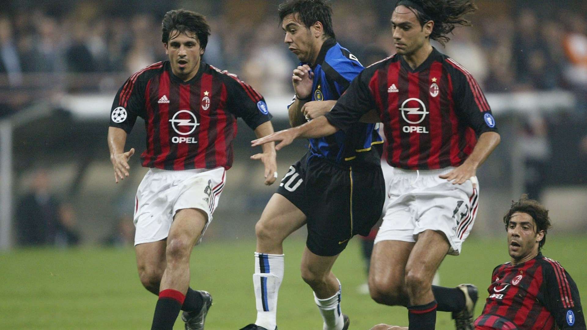 Alvaro Recoba Alessandro Nesta Rui Costa Gennaro Gattuso Inter Milan UCL 2003