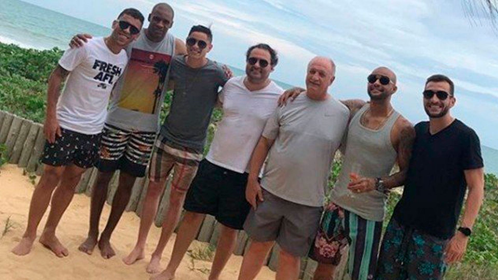 Scolari e jogadores Palmeiras casamento Alexandre Mattos 07 12 18