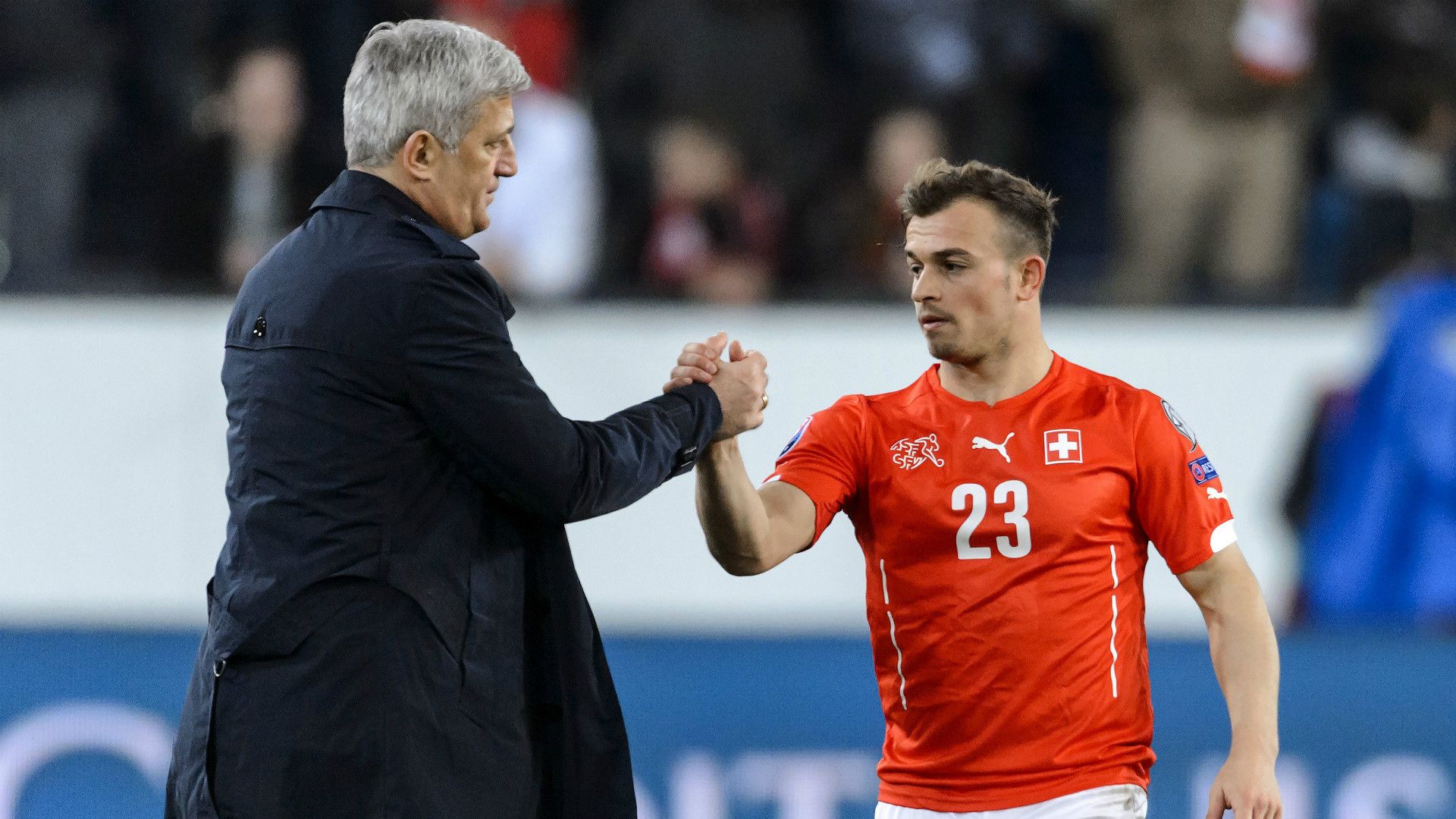 Vladimir Petkovic Xherdan Shaqiri Switzerland Estonia 27032015