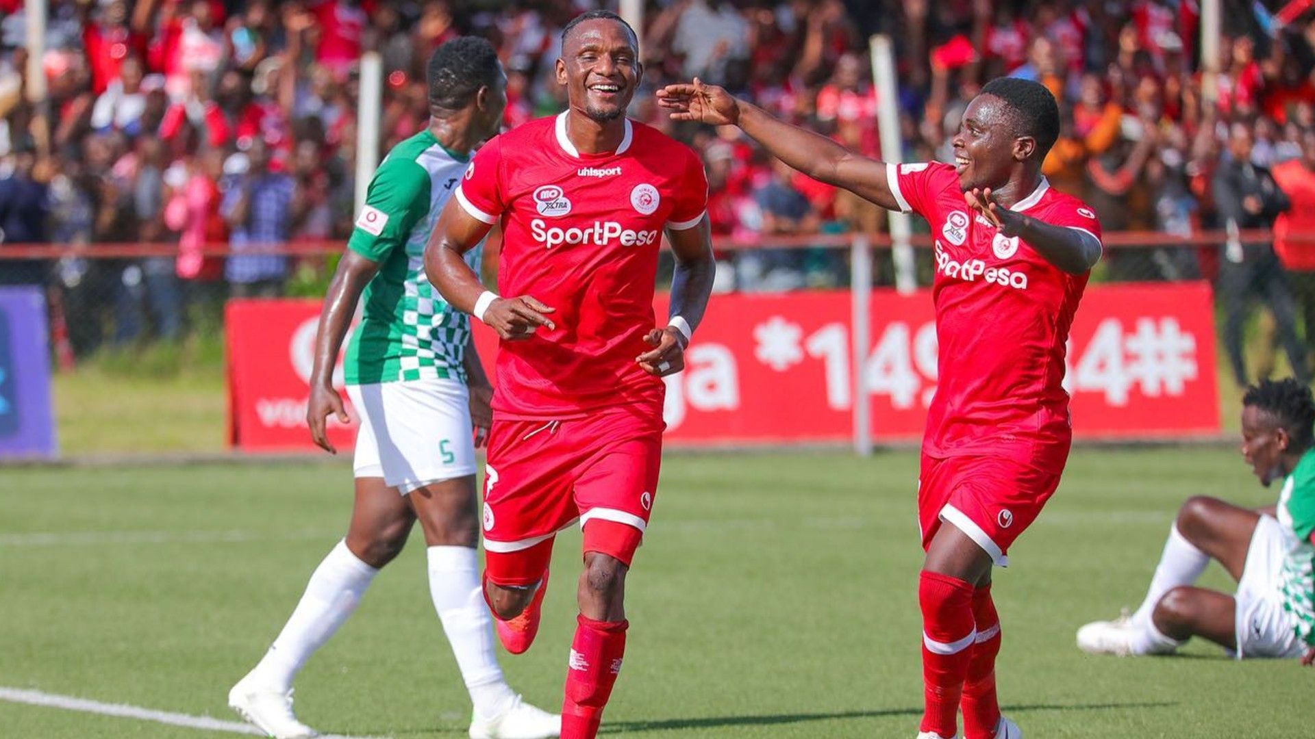 Simba SC striker Chris Mugalu and Luis Miquissone and Kagera Sugar.
