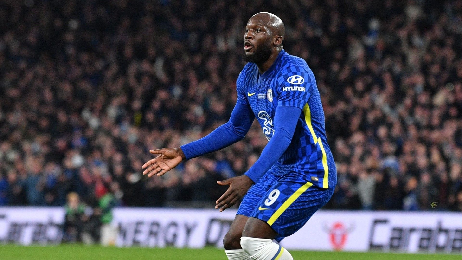 Romelu Lukaku Chelsea vs Liverpool Carabao Cup final 2021-22