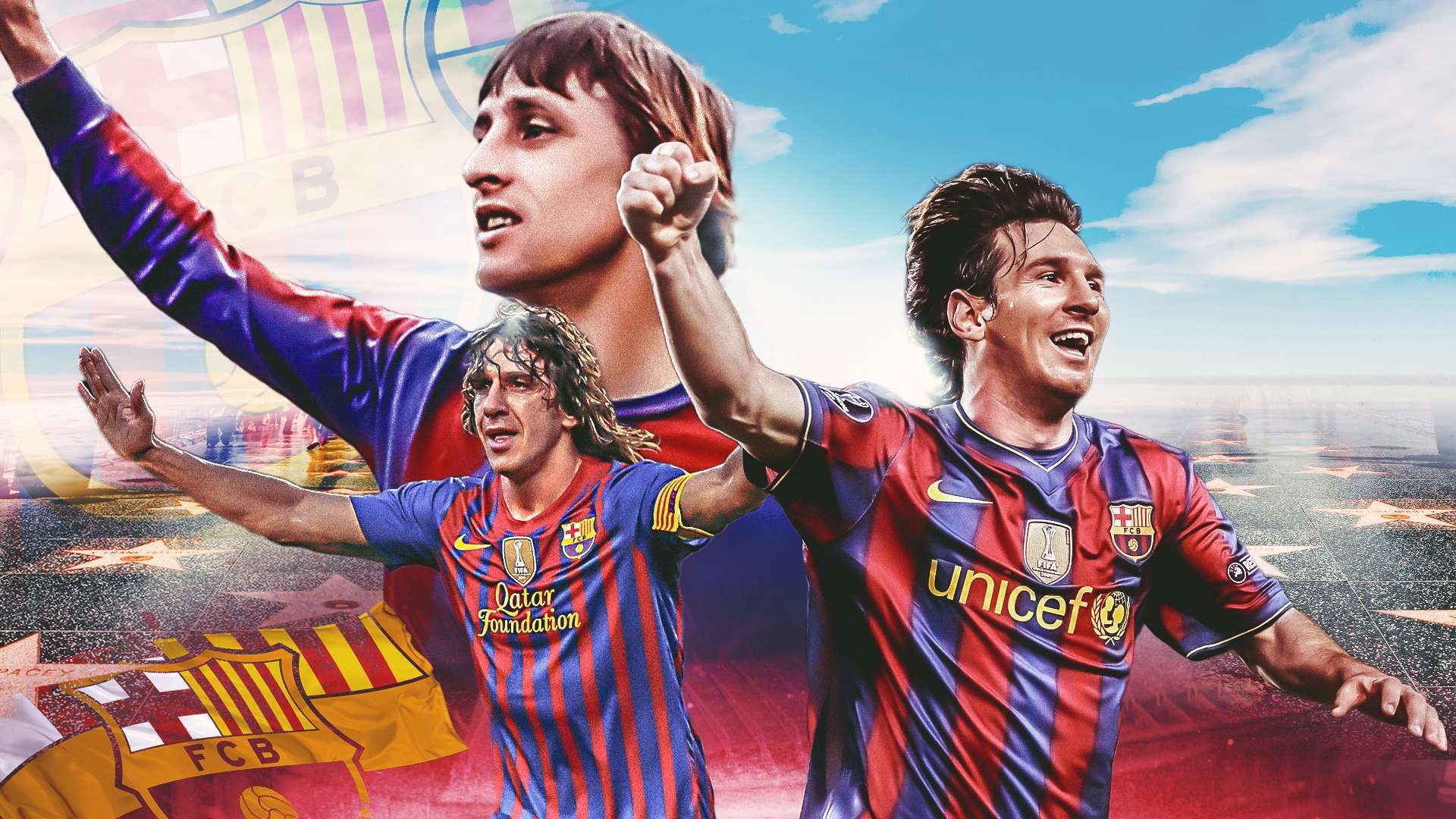 Barcelona dream team Cruyff Messi Puyol