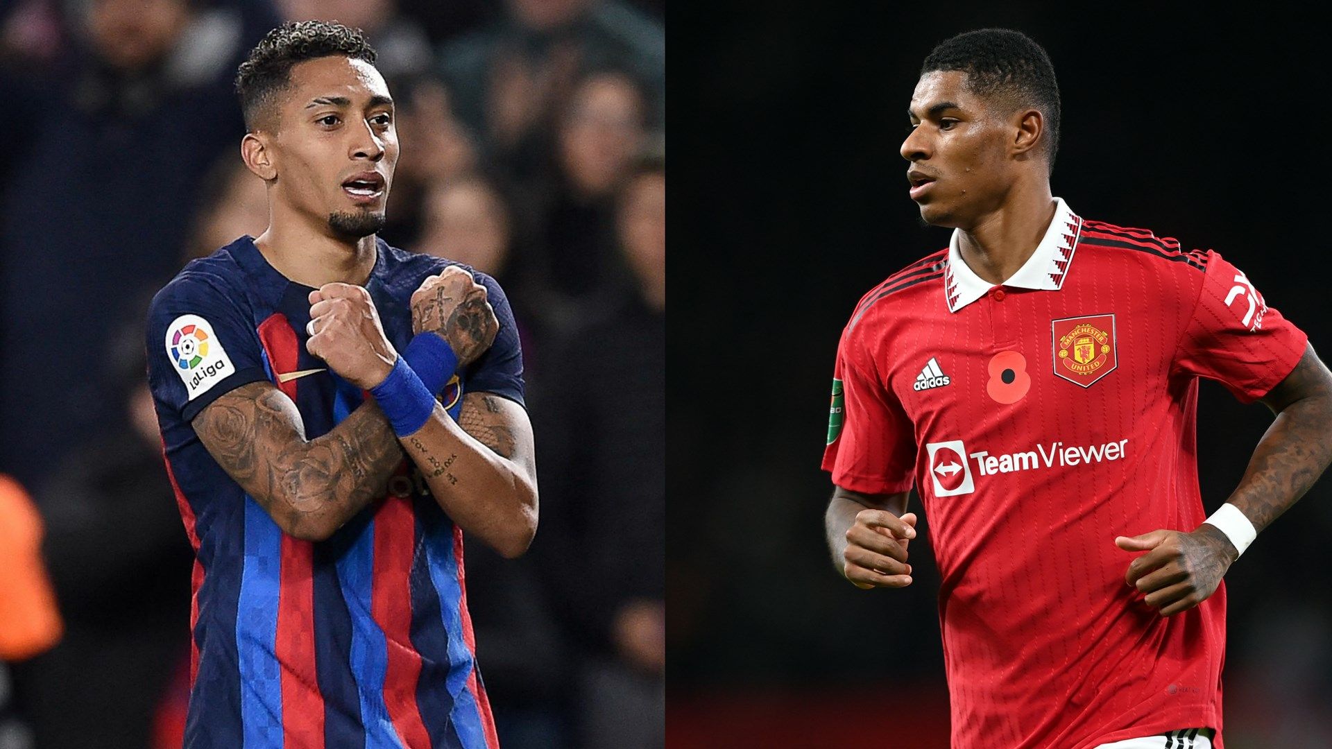 Barcelona Manchester United Europa League collage